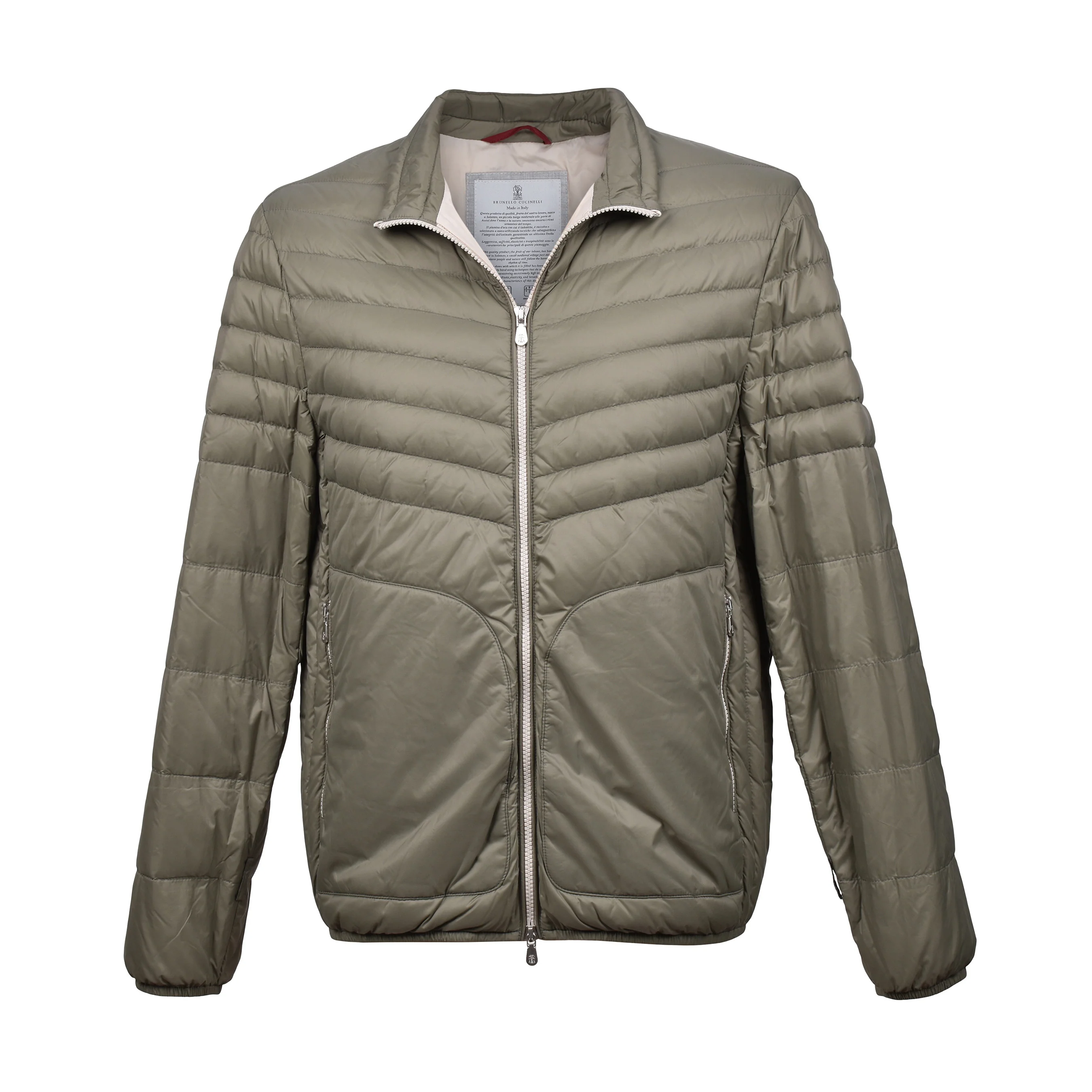 BRUNELLO CUCINELLI MEN'S COTTON BLEND REMOVABLE DUAL LAYER JACKET / OVERCOAT - Image 3