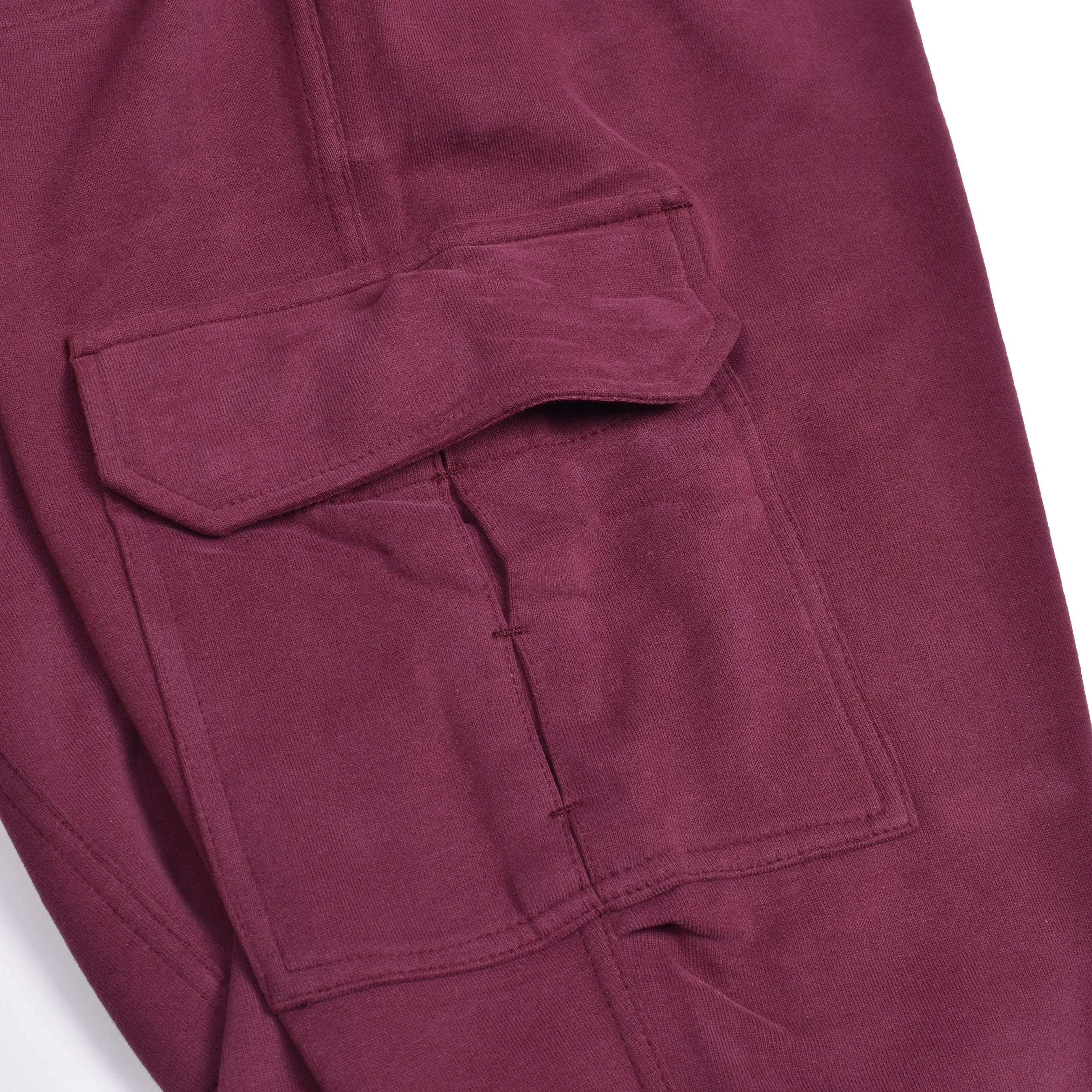 BRUNELLO CUCINELLI MEN'S BURGUNDY COTTON CARGO TROUSERS - Image 3