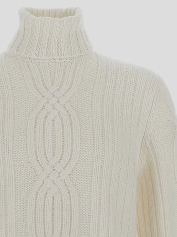 BRUNELLO CUCINELLI MEN'S CREAM CABLE-KNIT TURTLENECK SWEATER - Image 3