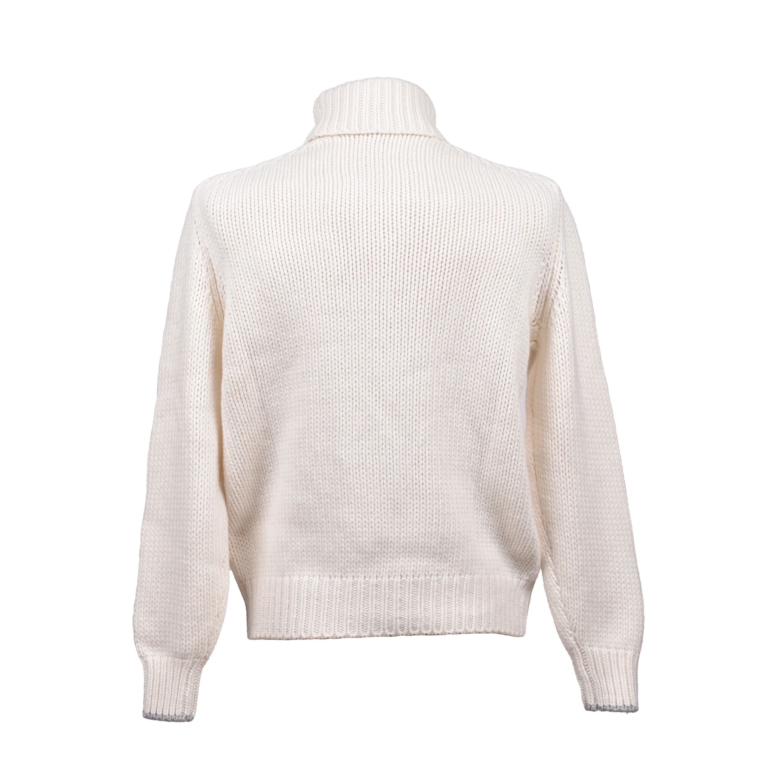 BRUNELLO CUCINELLI MEN'S CREAM CASHMERE CABLE KNIT TURTLENECK - Image 2