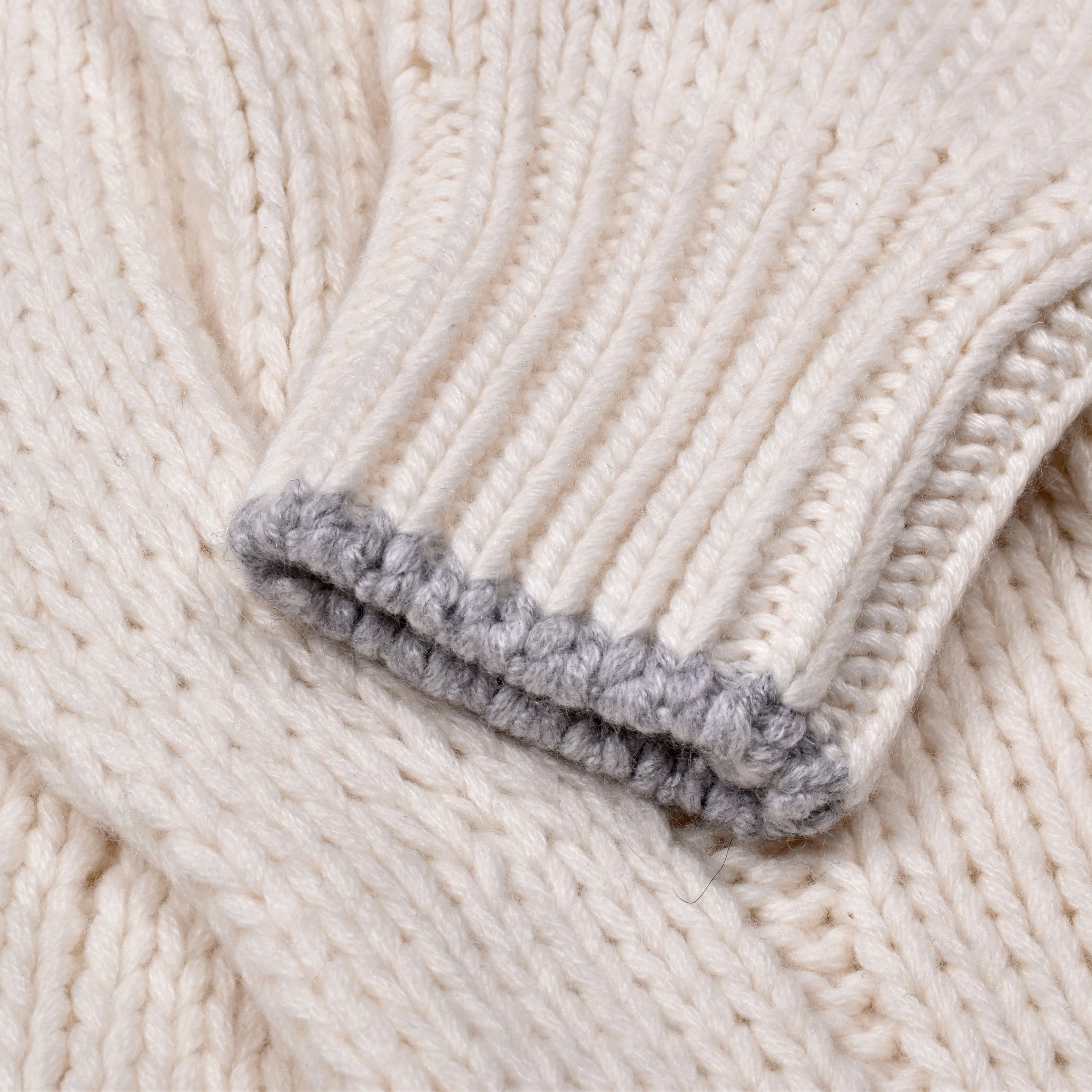 BRUNELLO CUCINELLI MEN'S CREAM CASHMERE CABLE KNIT TURTLENECK - Image 4