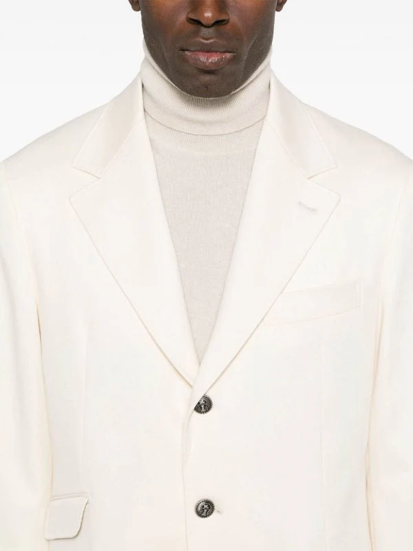 BRUNELLO CUCINELLI MEN'S CREAM TAILORED SUIT WITH NOTCH LAPEL - Image 4