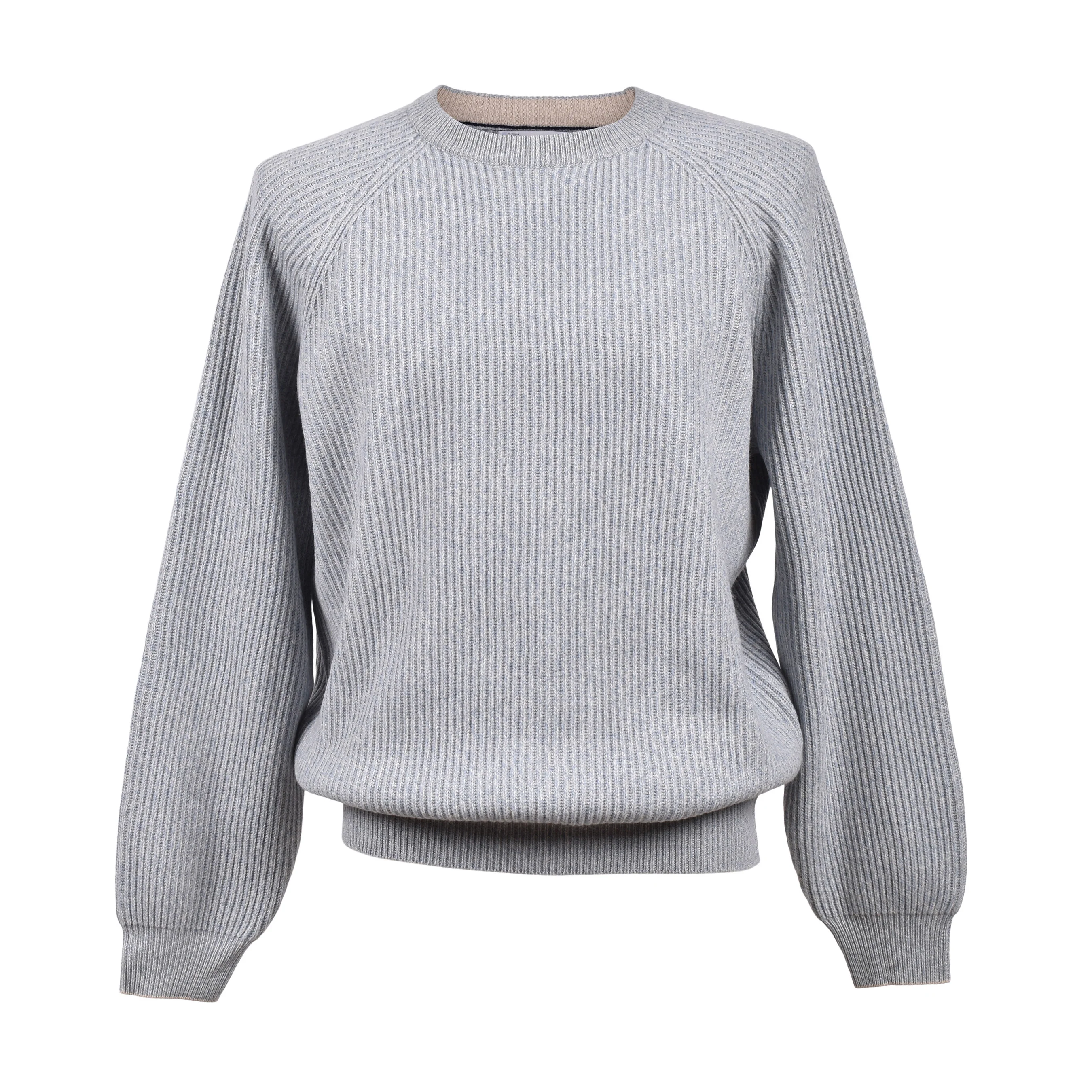 BRUNELLO CUCINELLI MEN'S CREW NECK CASHMERE BLEND KNIT SWEATER