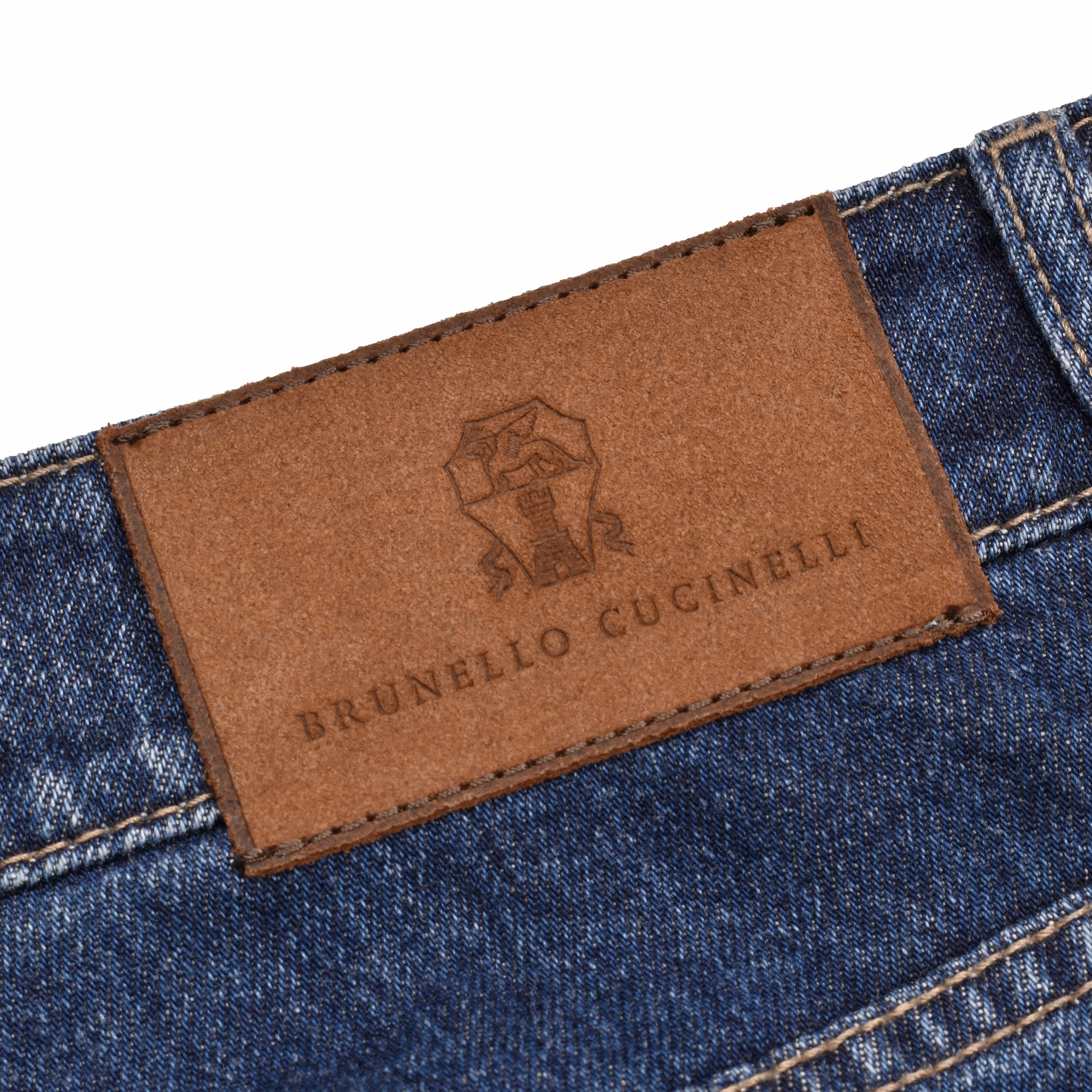 BRUNELLO CUCINELLI MEN'S DARK DENIM FIVE-POCKET JEANS - Image 7