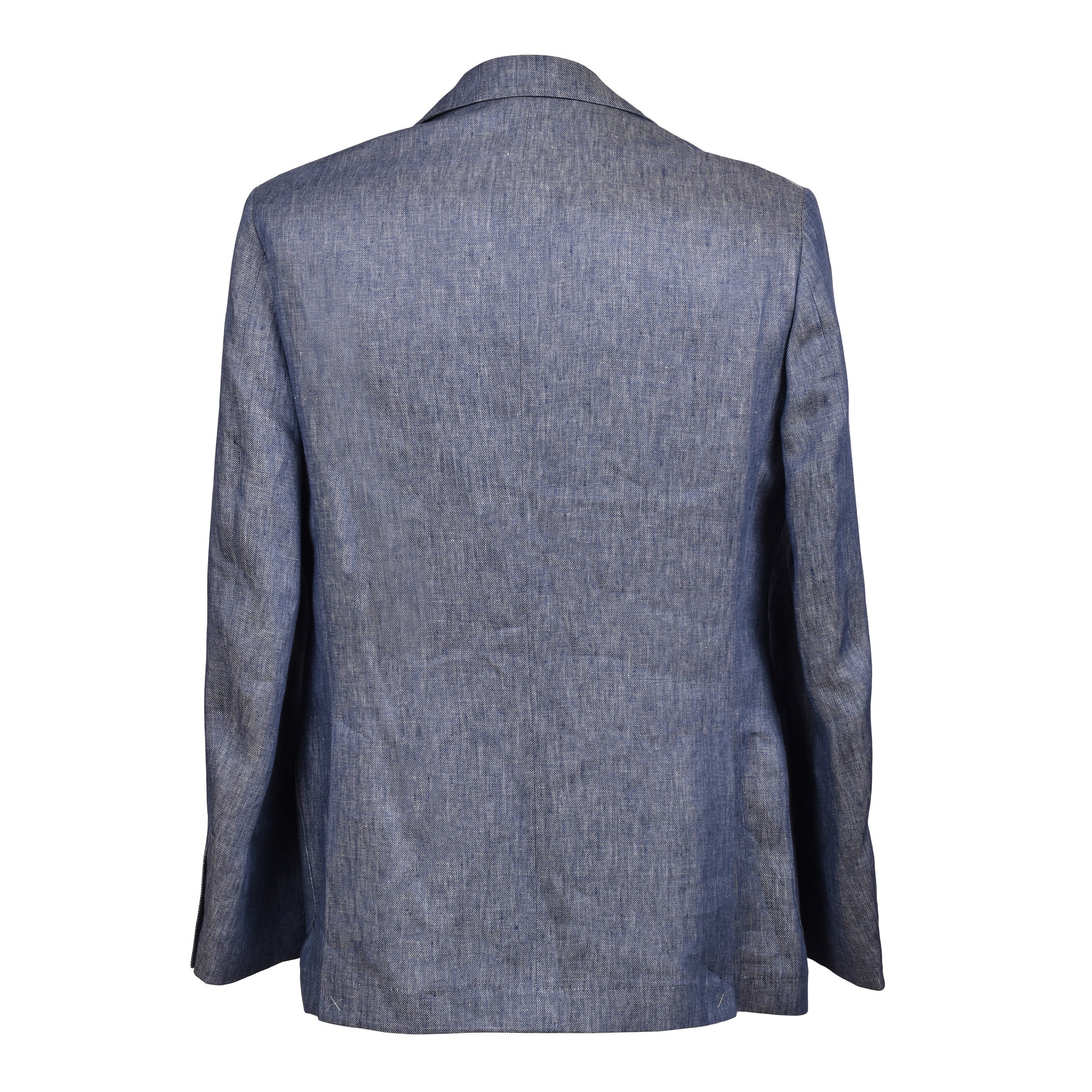 BRUNELLO CUCINELLI MEN'S DENIM BLUE LINEN THREE-BUTTON SUIT - Image 2