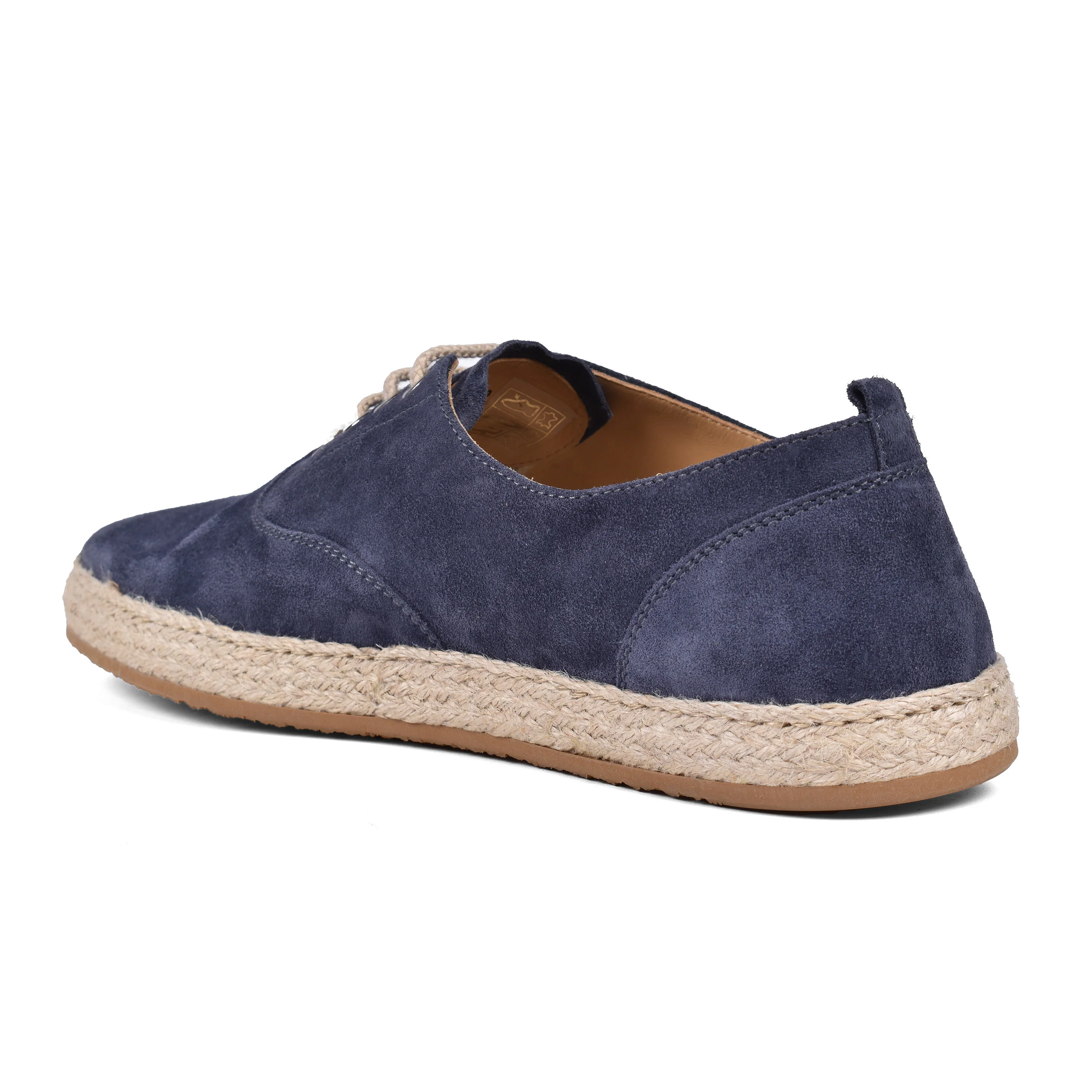 BRUNELLO CUCINELLI MEN'S DENIM BLUE SUEDE LACE UP ESPADRILLE SHOE - Image 5