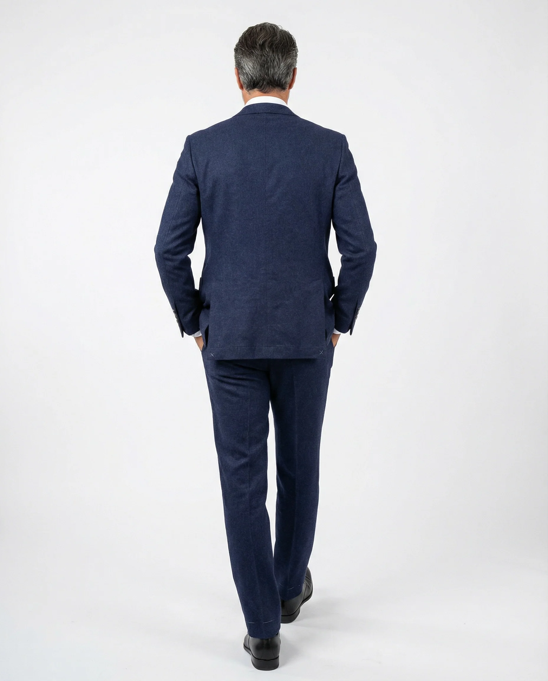 BRUNELLO CUCINELLI MEN'S DENIM CASHMERE WOOL BLEND SUIT - Image 8