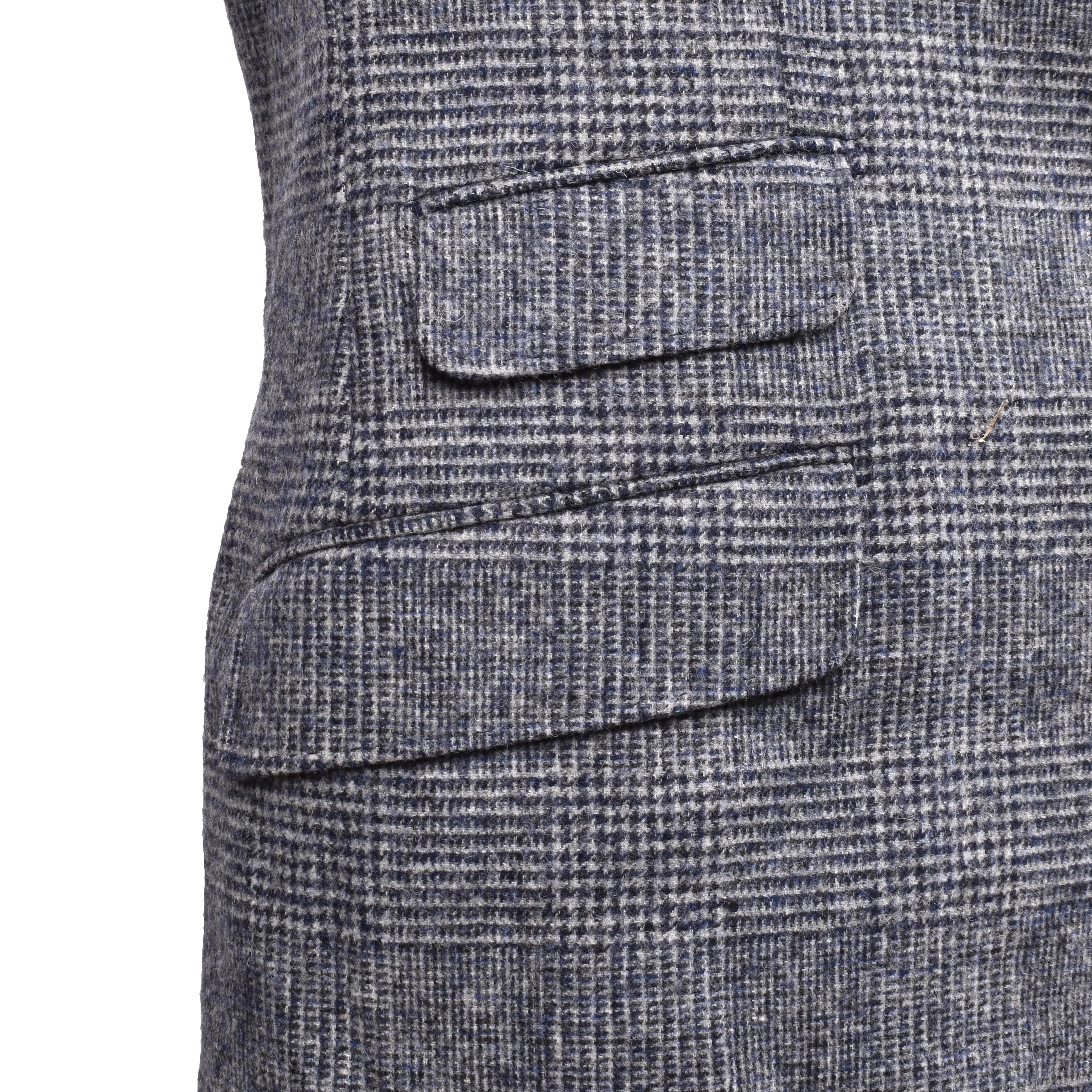 BRUNELLO CUCINELLI MEN'S DENIM CHECK WOOL BLEND SUIT - Image 5