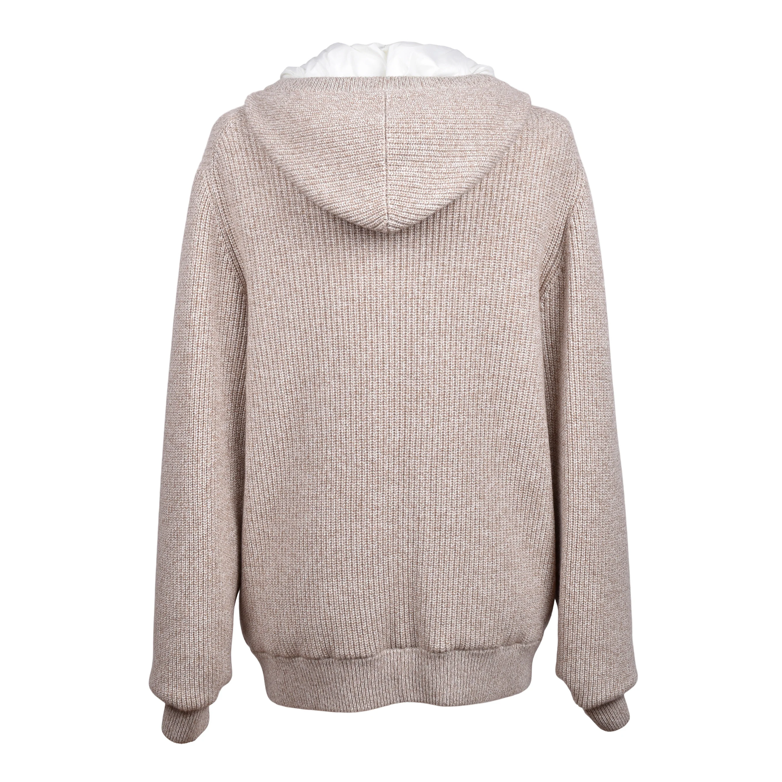 BRUNELLO CUCINELLI MEN'S DOWN FILLED 100% CASHMERE HEAVY KNIT PUFFER JACKET - Image 2