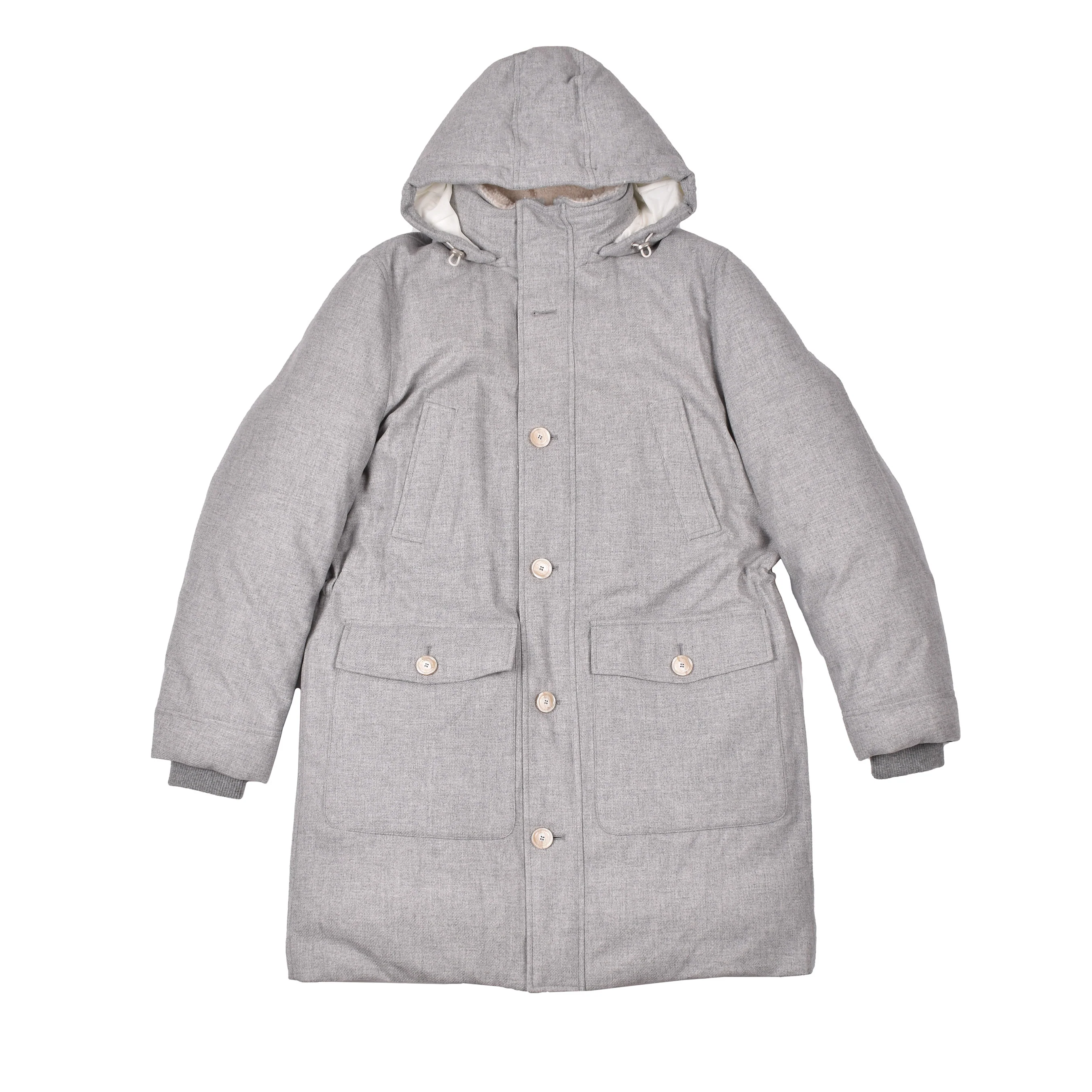 BRUNELLO CUCINELLI MEN'S FOG WOOL BLEND PUFFER PARKA - Image 3