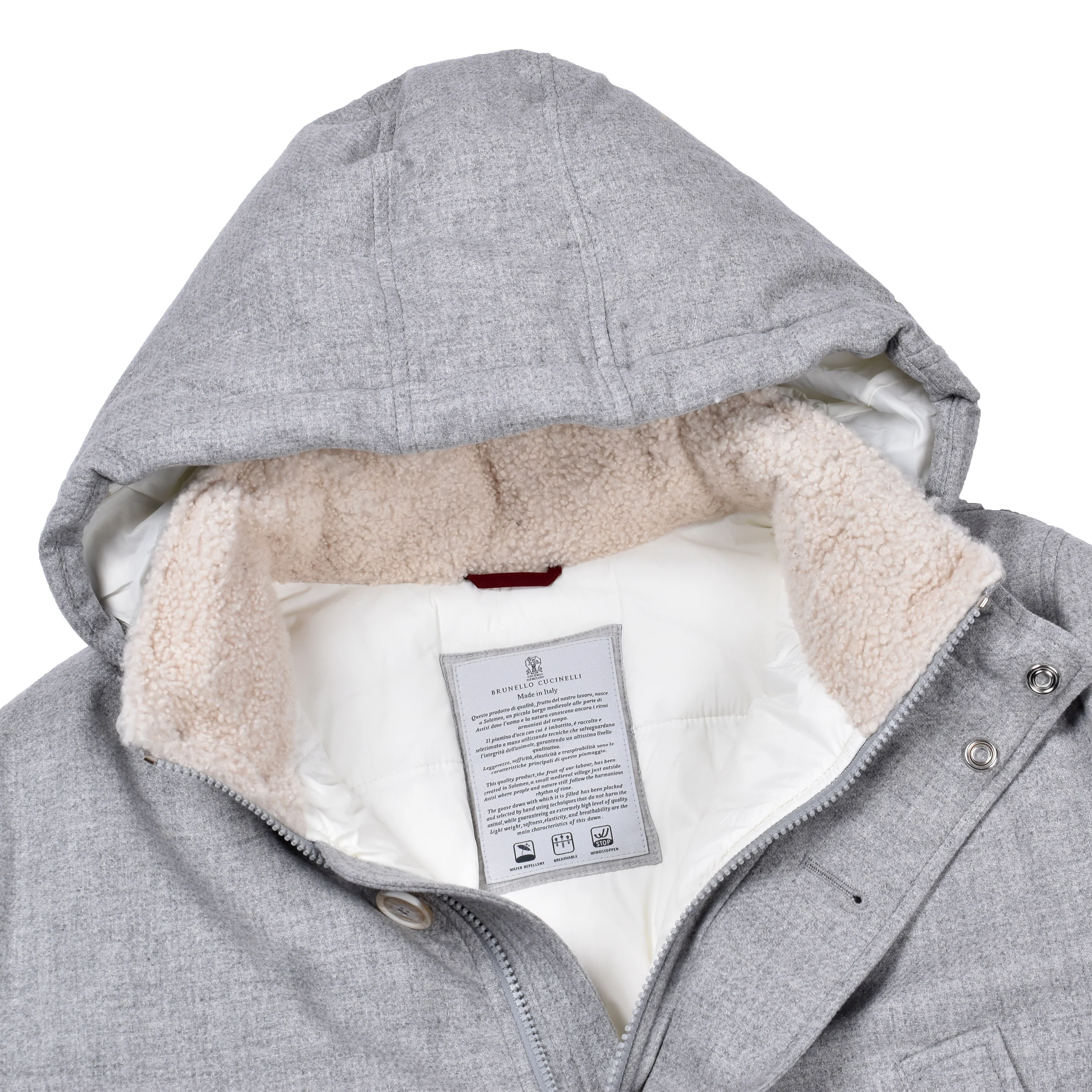 BRUNELLO CUCINELLI MEN'S FOG WOOL BLEND PUFFER PARKA - Image 7