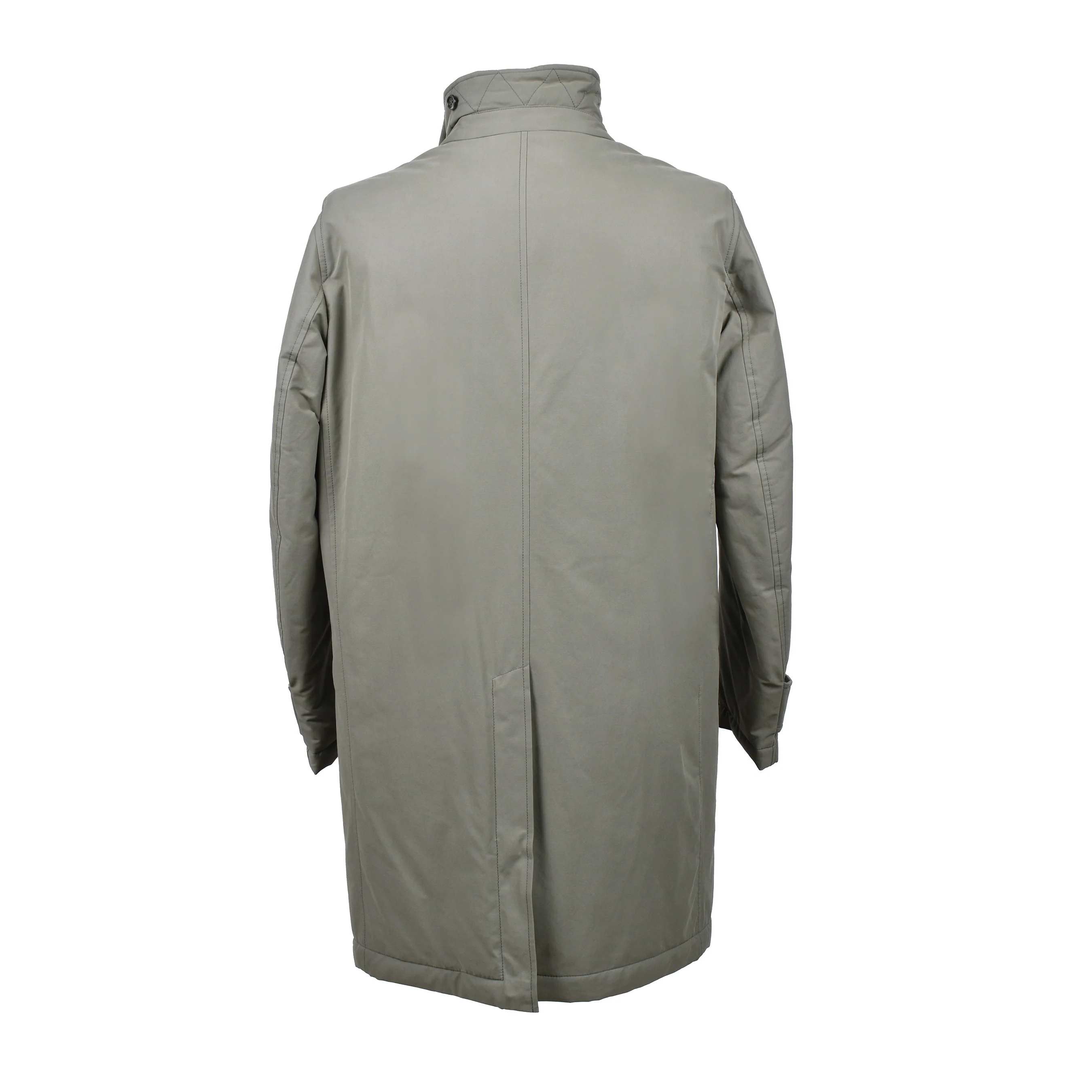 BRUNELLO CUCINELLI MEN'S KAKI DOWN-FILLED TRENCH COAT - Image 2