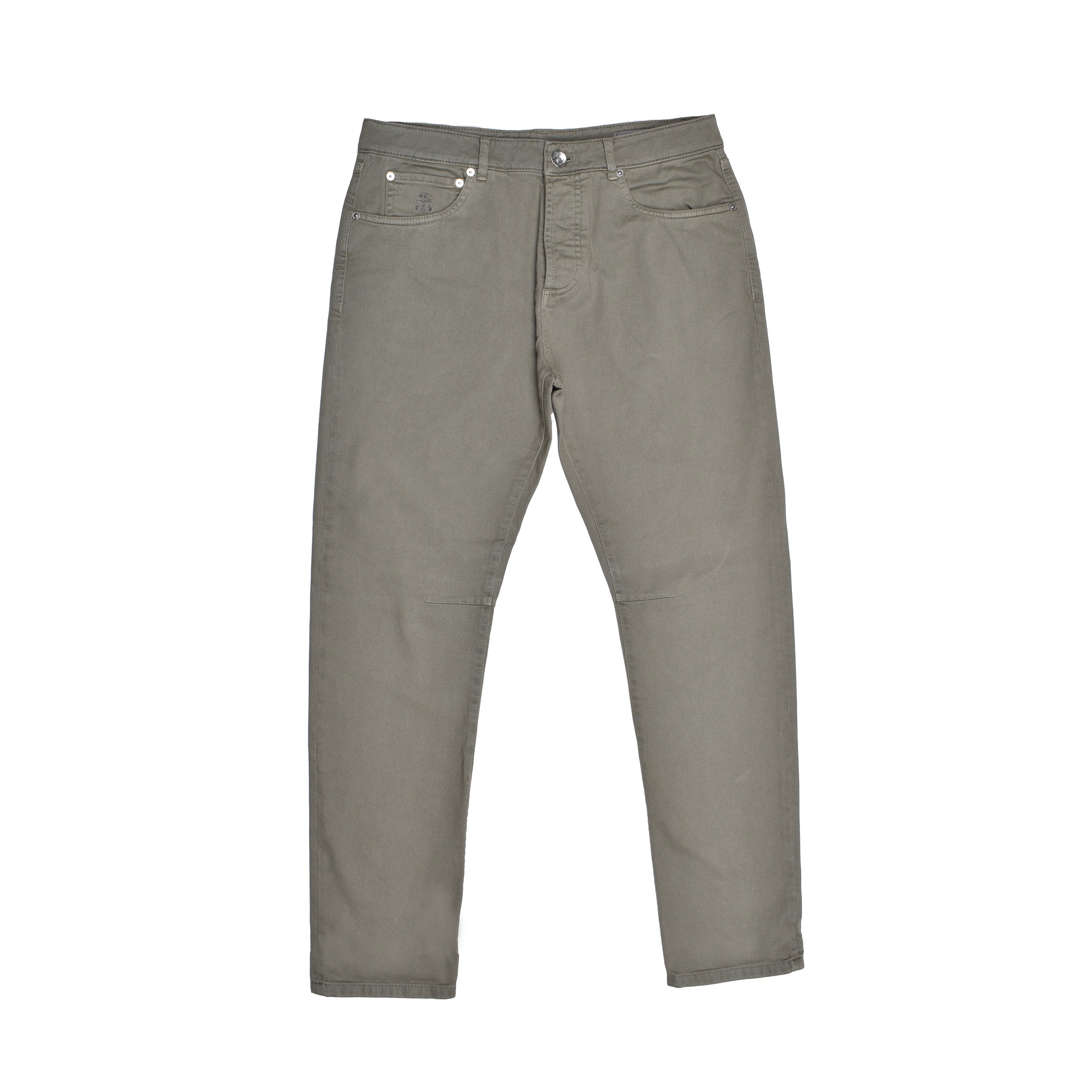 BRUNELLO CUCINELLI MEN'S SAGE FIVE-POCKET DENIM STYLE TROUSERS