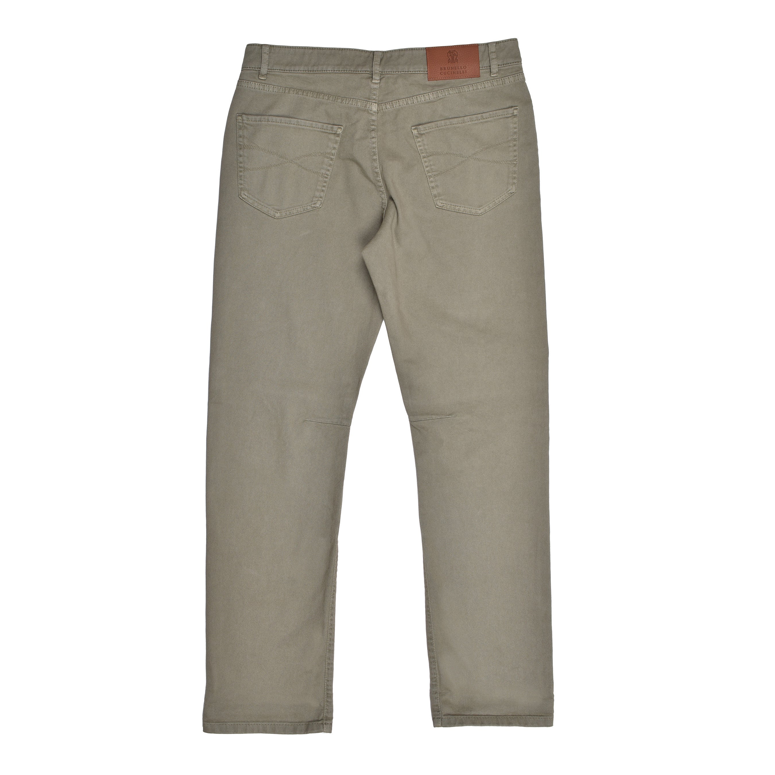BRUNELLO CUCINELLI MEN'S SAGE FIVE-POCKET DENIM STYLE TROUSERS - Image 2