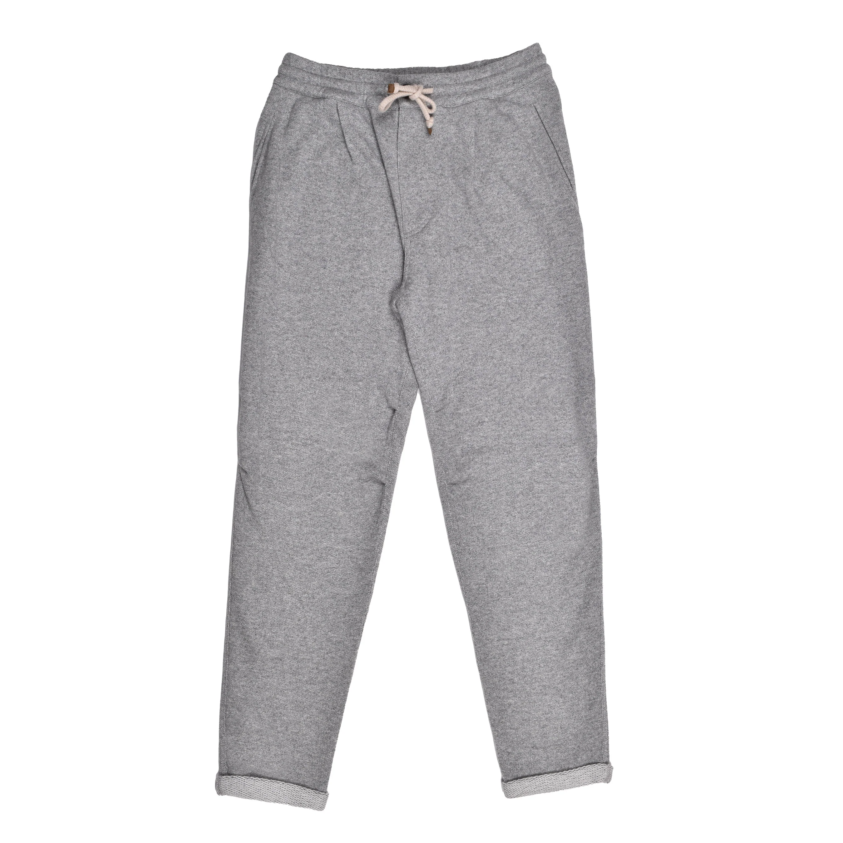 BRUNELLO CUCINELLI MEN'S GRAY CASHMERE ATHLETIC TROUSERS