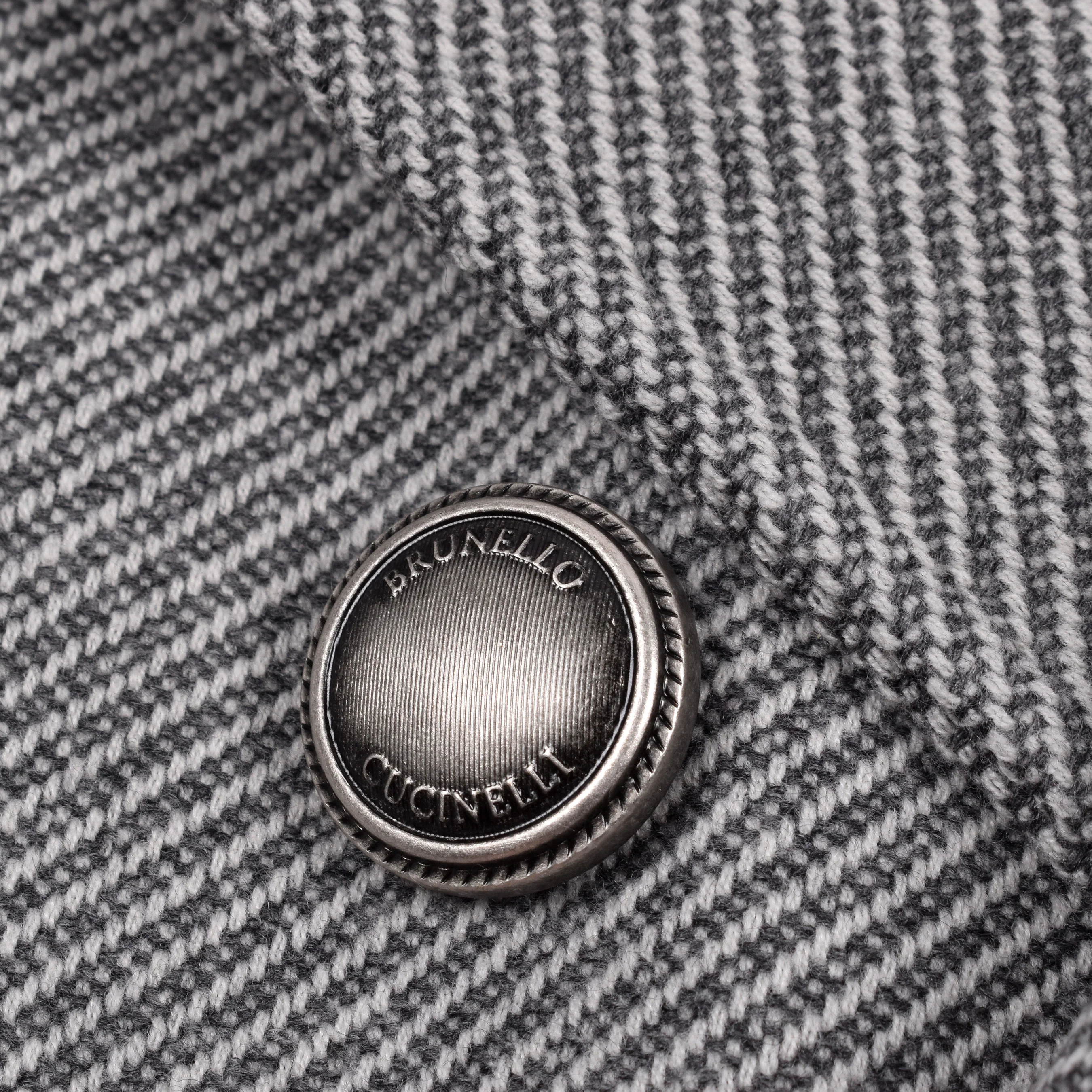 BRUNELLO CUCINELLI MEN'S GRAY CASHMERE BLEND PEA COAT - Image 7