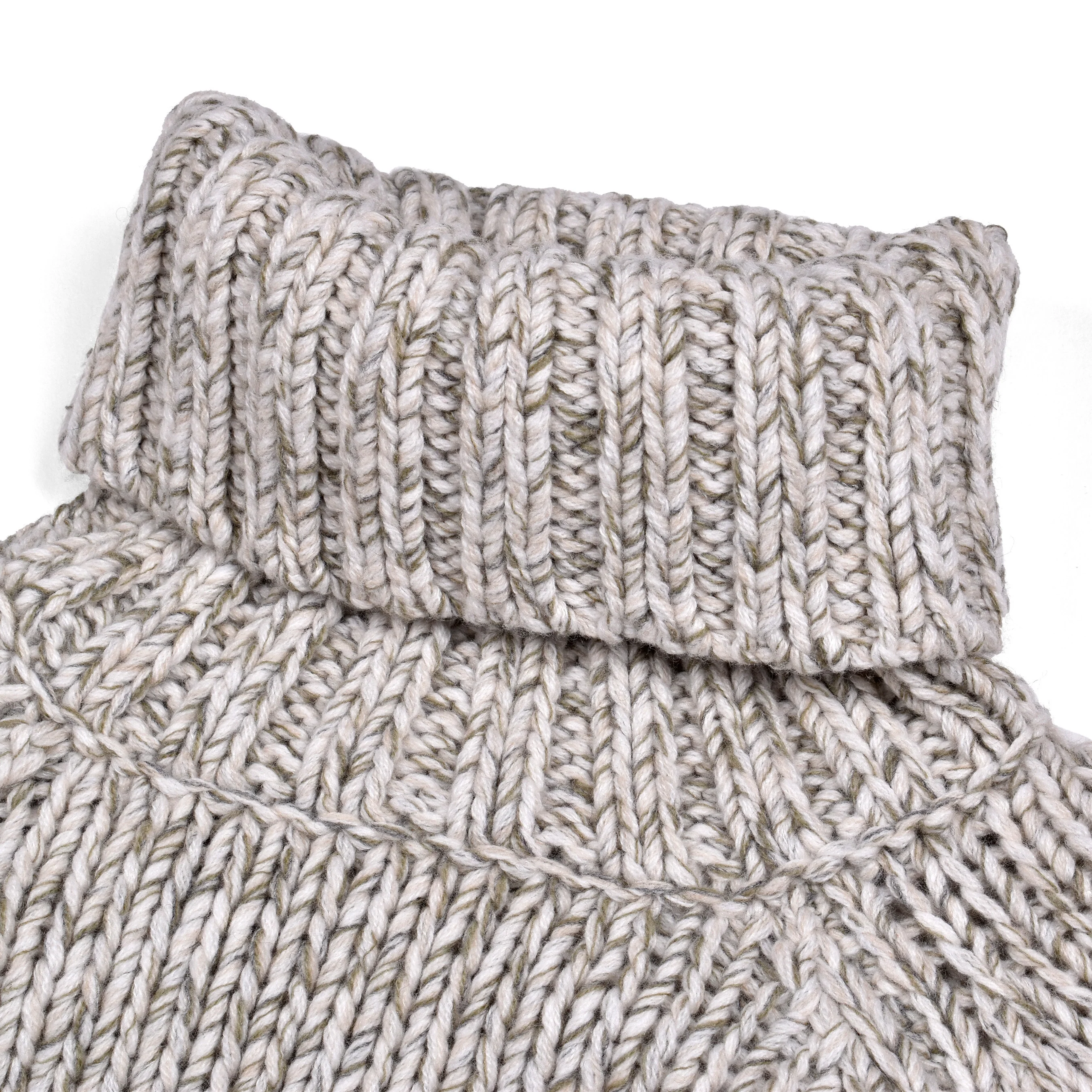 BRUNELLO CUCINELLI MEN'S GRAY CASHMERE KNIT TURTLENECK SWEATER - Image 4