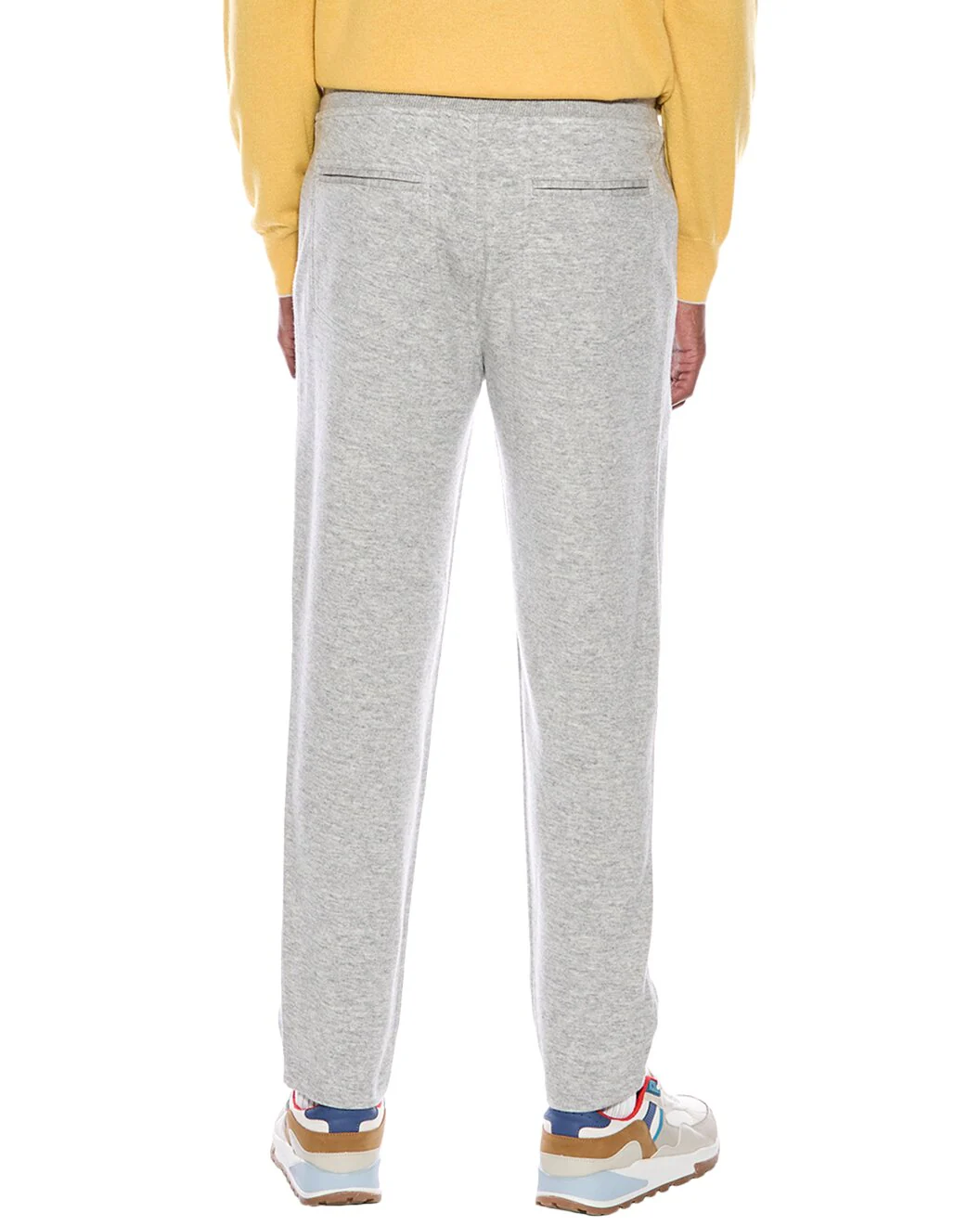 BRUNELLO CUCINELLI MEN'S GRAY DRAWSTRING KNIT TROUSERS - Image 2