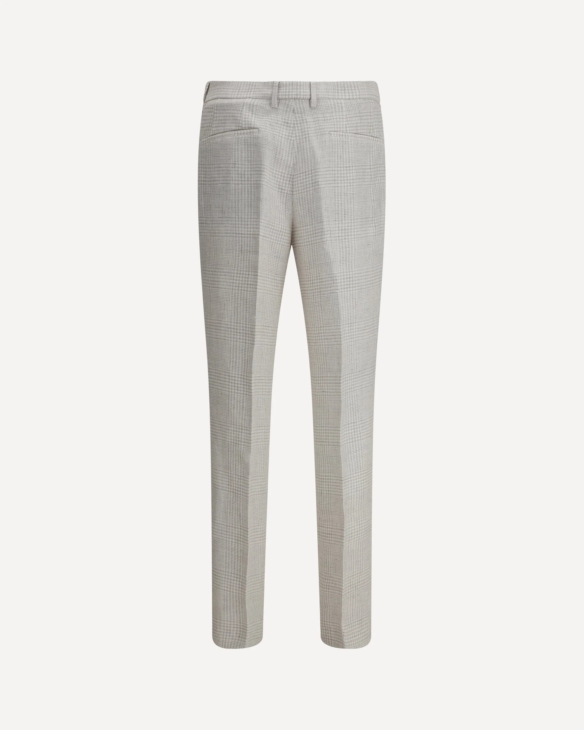 BRUNELLO CUCINELLI MEN'S GRAY LINEN WOOL TAILORED TROUSERS - Image 2