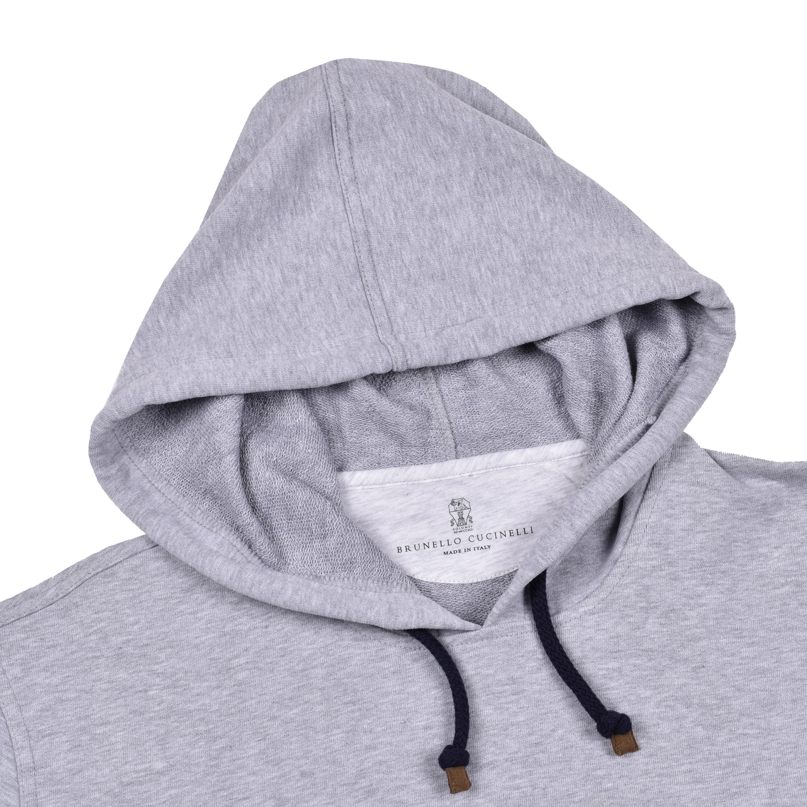 BRUNELLO CUCINELLI MEN'S GRAY LOGO HOODIE SWEATSHIRT - Image 4