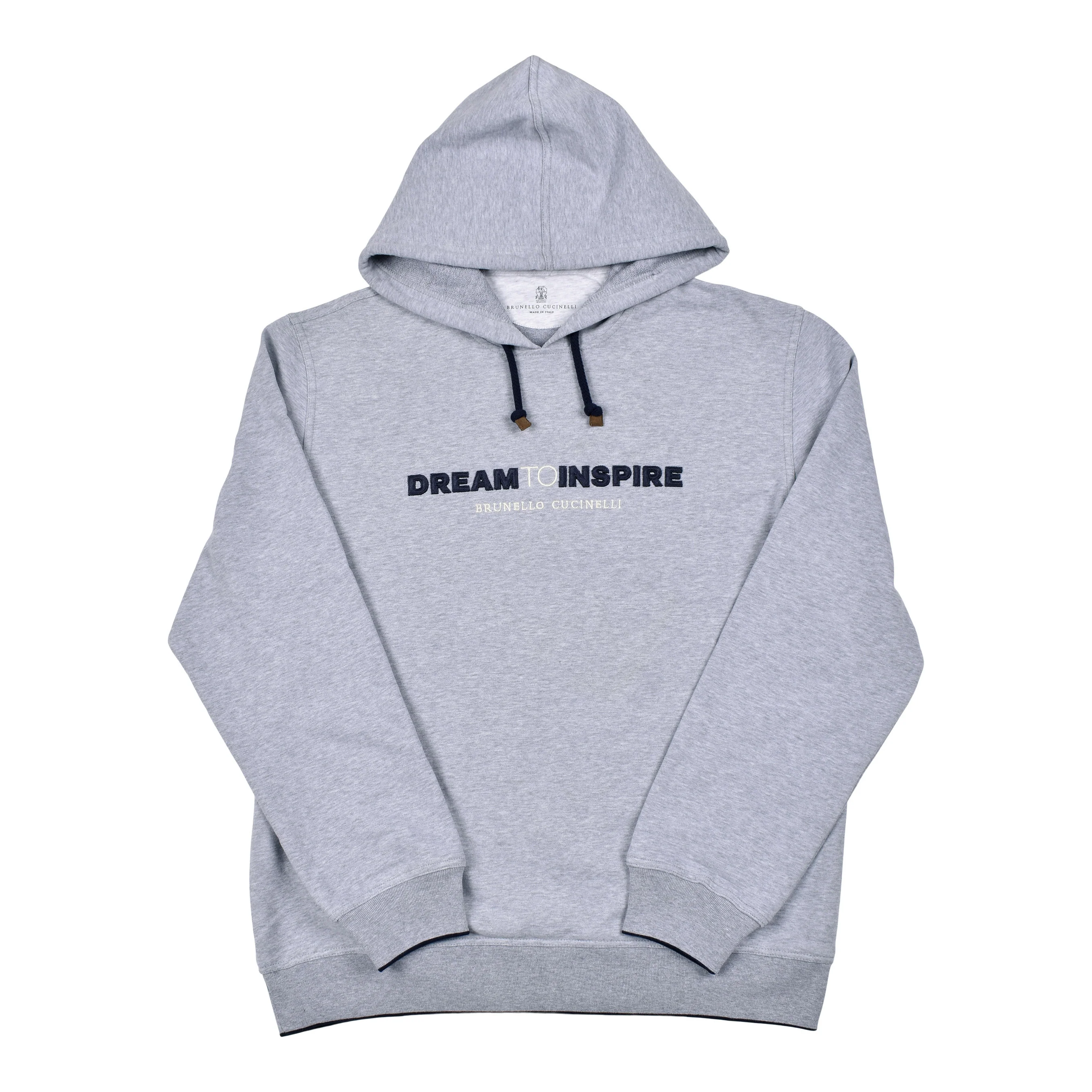 BRUNELLO CUCINELLI MEN'S GRAY LOGO HOODIE SWEATSHIRT - Image 5