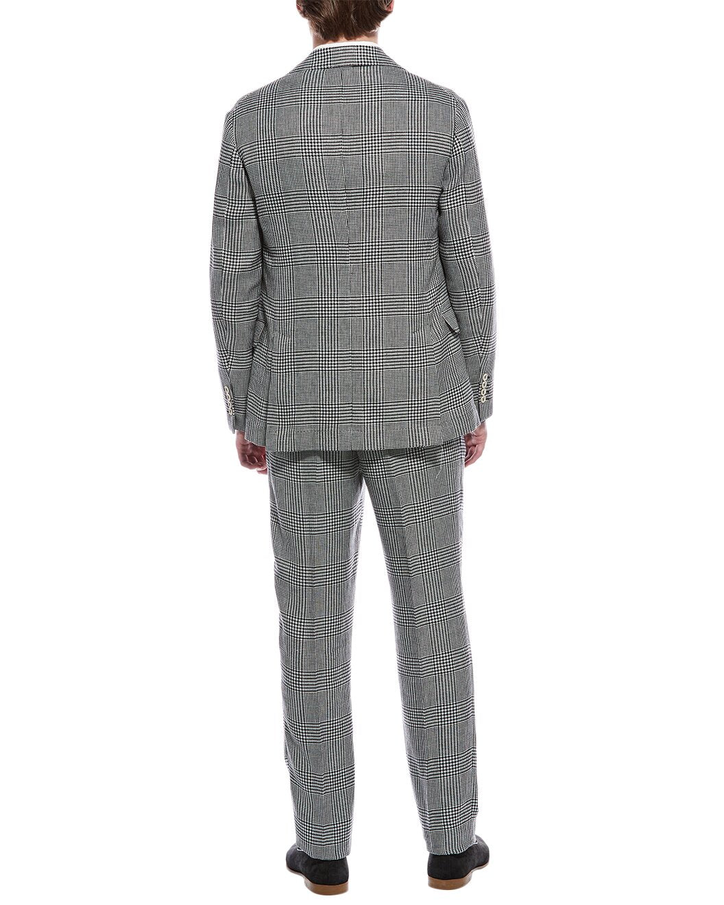 BRUNELLO CUCINELLI MEN'S GRAY PLAID CHECKERED SUIT - Image 2