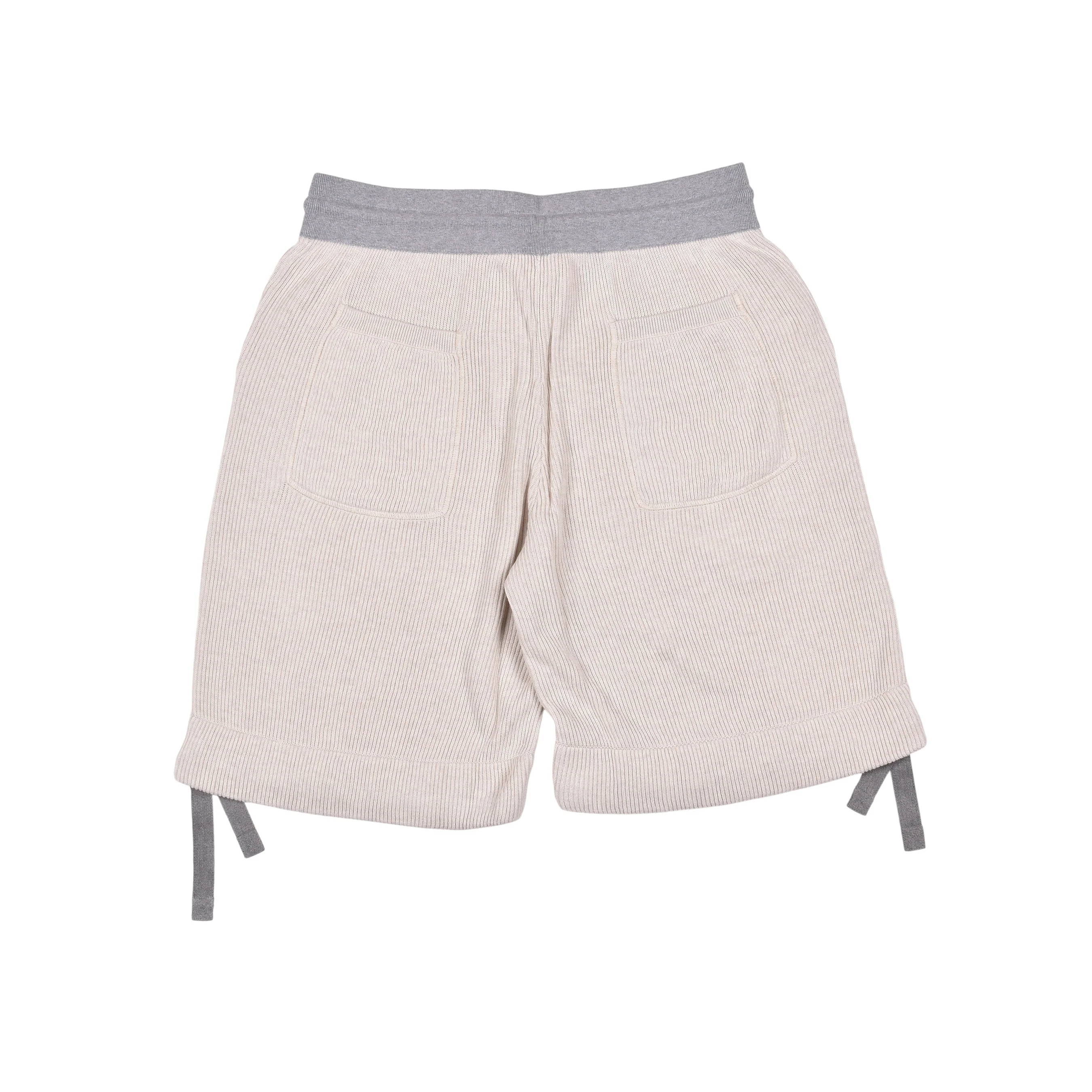 BRUNELLO CUCINELLI MEN'S GRAY TWO-TONE KNIT SHORTS - Image 2