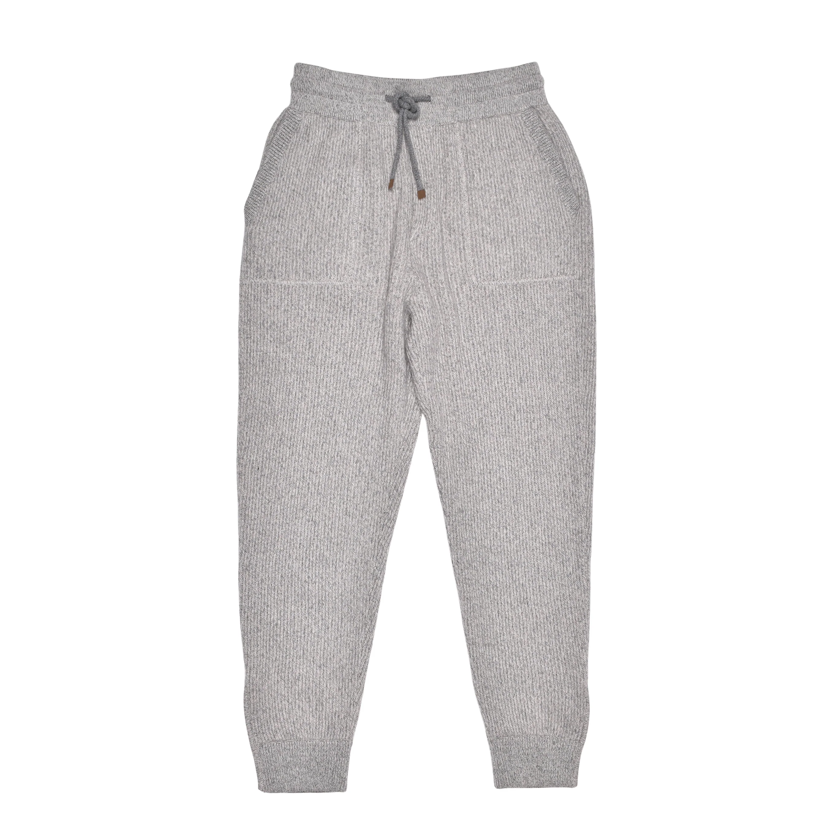 BRUNELLO CUCINELLI MEN'S GRAY CASHMERE DRAWSTRING TROUSERS