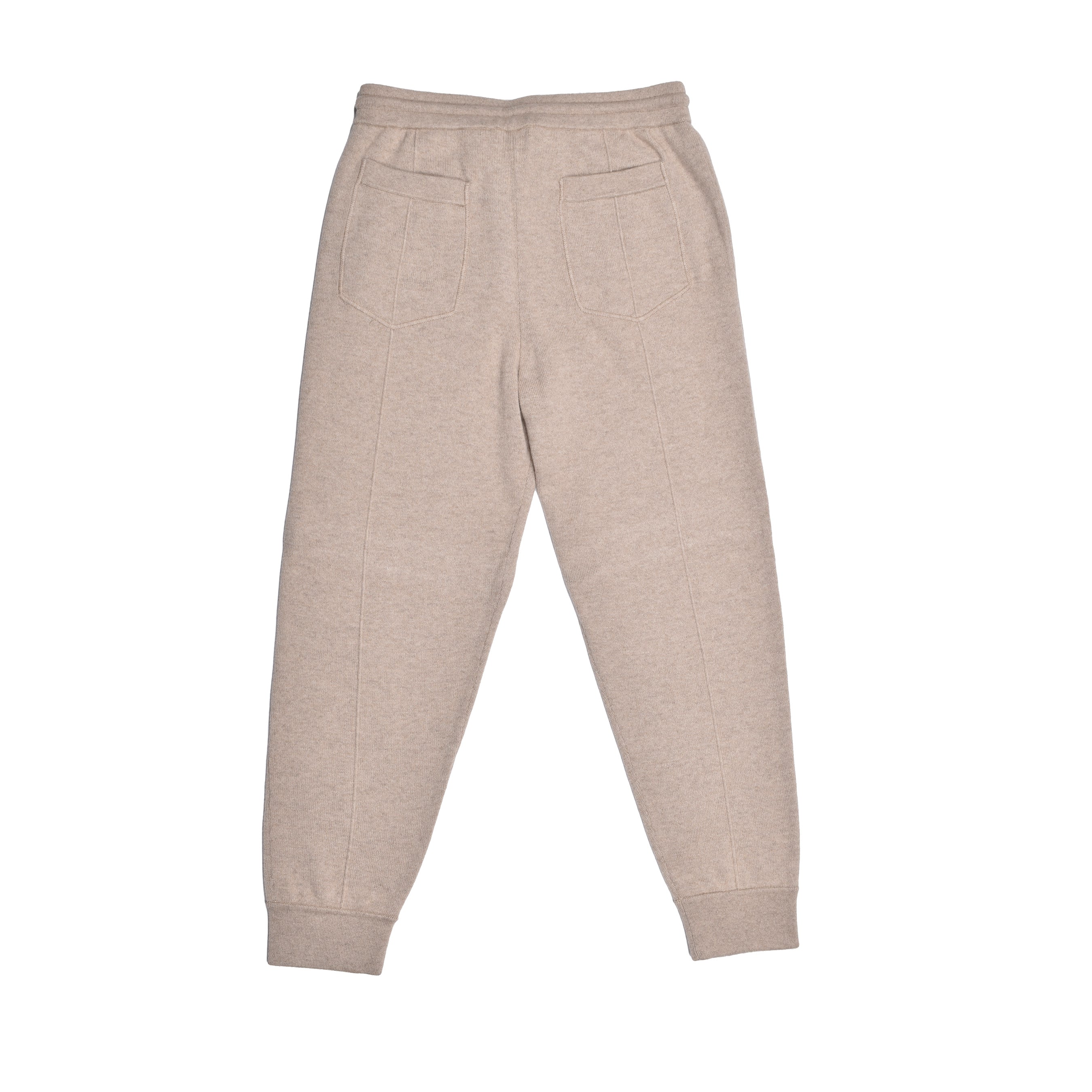 BRUNELLO CUCINELLI MEN'S LIGHT CAMEL CASHMERE DRAWSTRING TROUSERS - Image 2