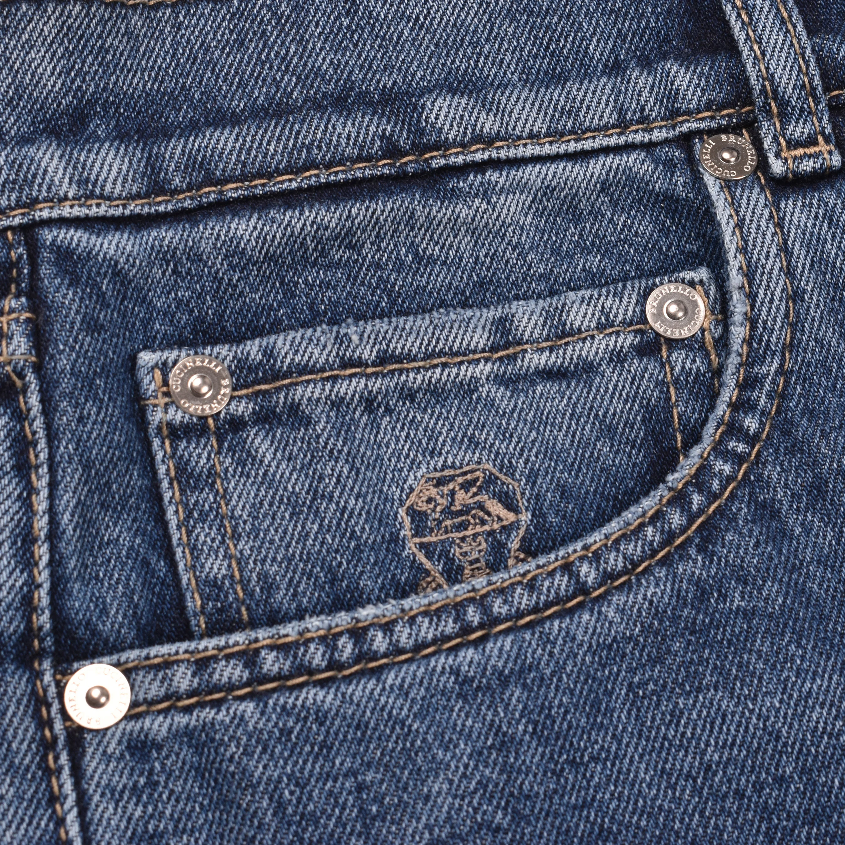 BRUNELLO CUCINELLI MEN'S ICONIC FIT FIVE POCKET DENIM STYLE JEAN PANTS NEW - Image 3