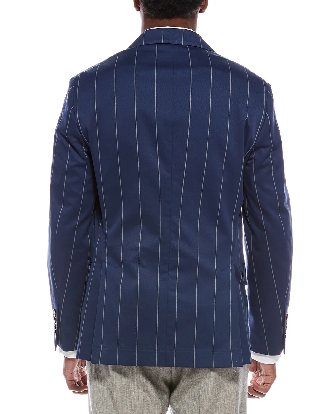 BRUNELLO CUCINELLI MEN'S INDIGO PINSTRIPE TAILORED BLAZER - Image 2
