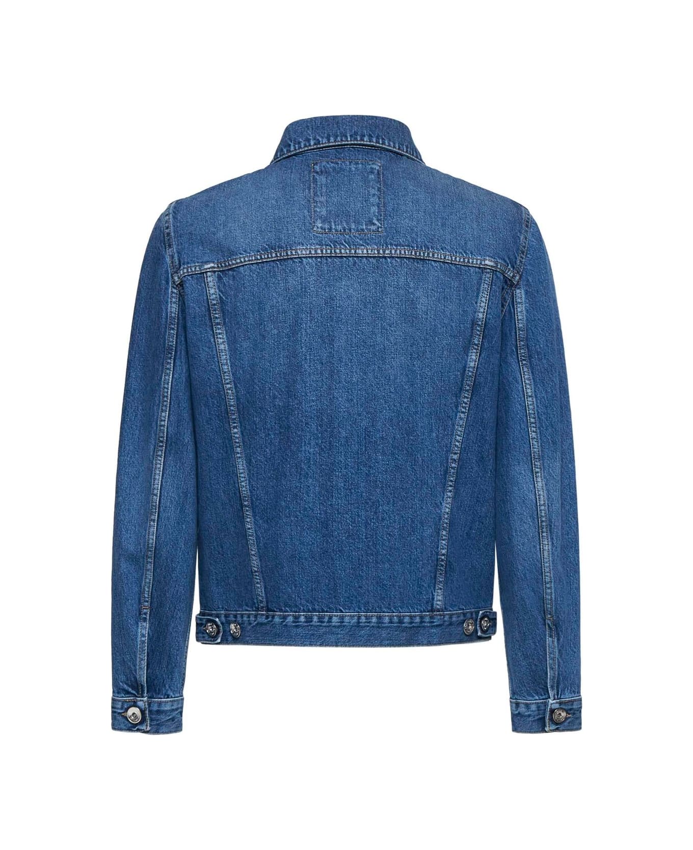 BRUNELLO CUCINELLI MEN'S BLUE DENIM JACKET WITH POCKETS - Image 2