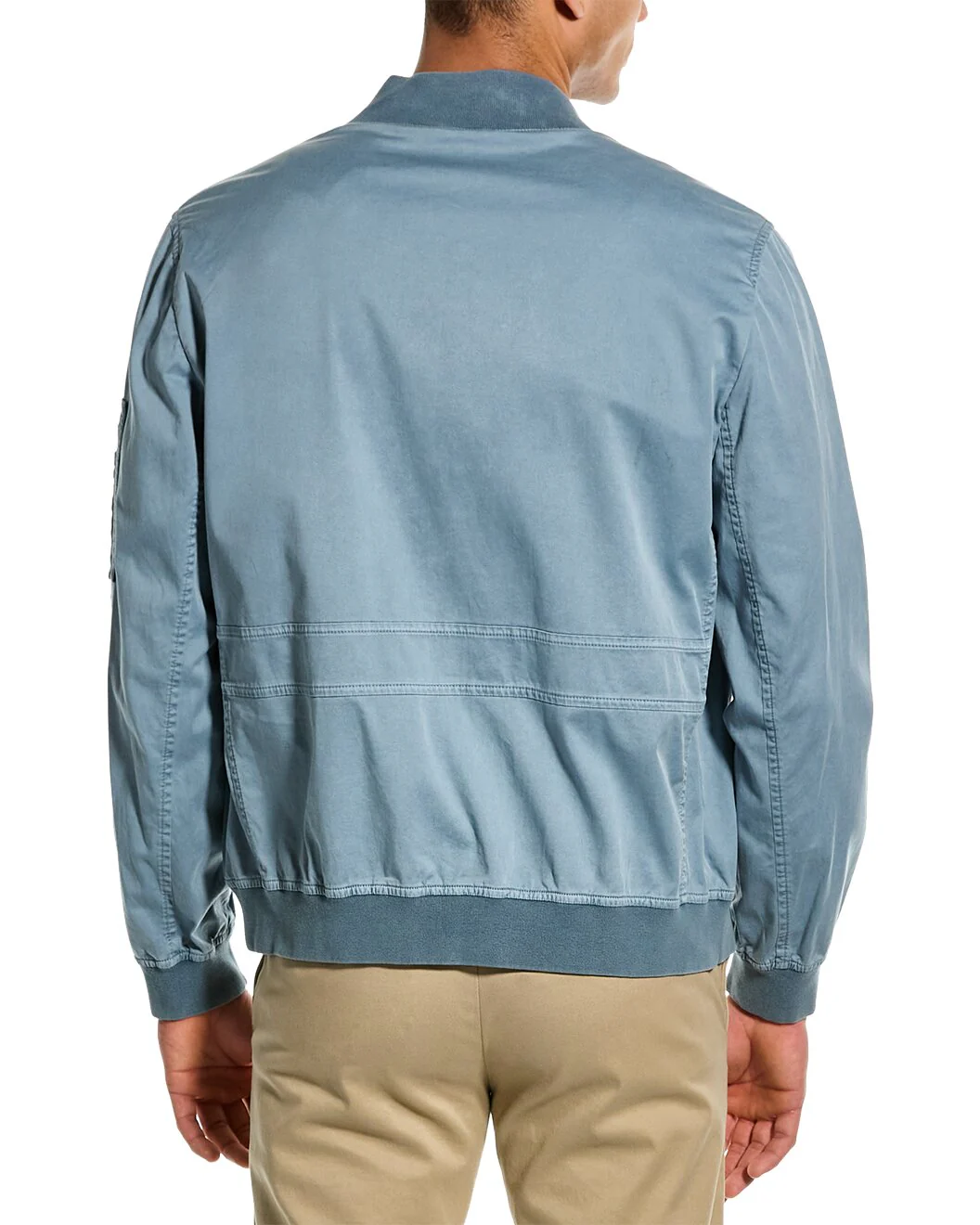BRUNELLO CUCINELLI MEN'S BLUE BOMBER JACKET WITH ZIPPER - Image 2