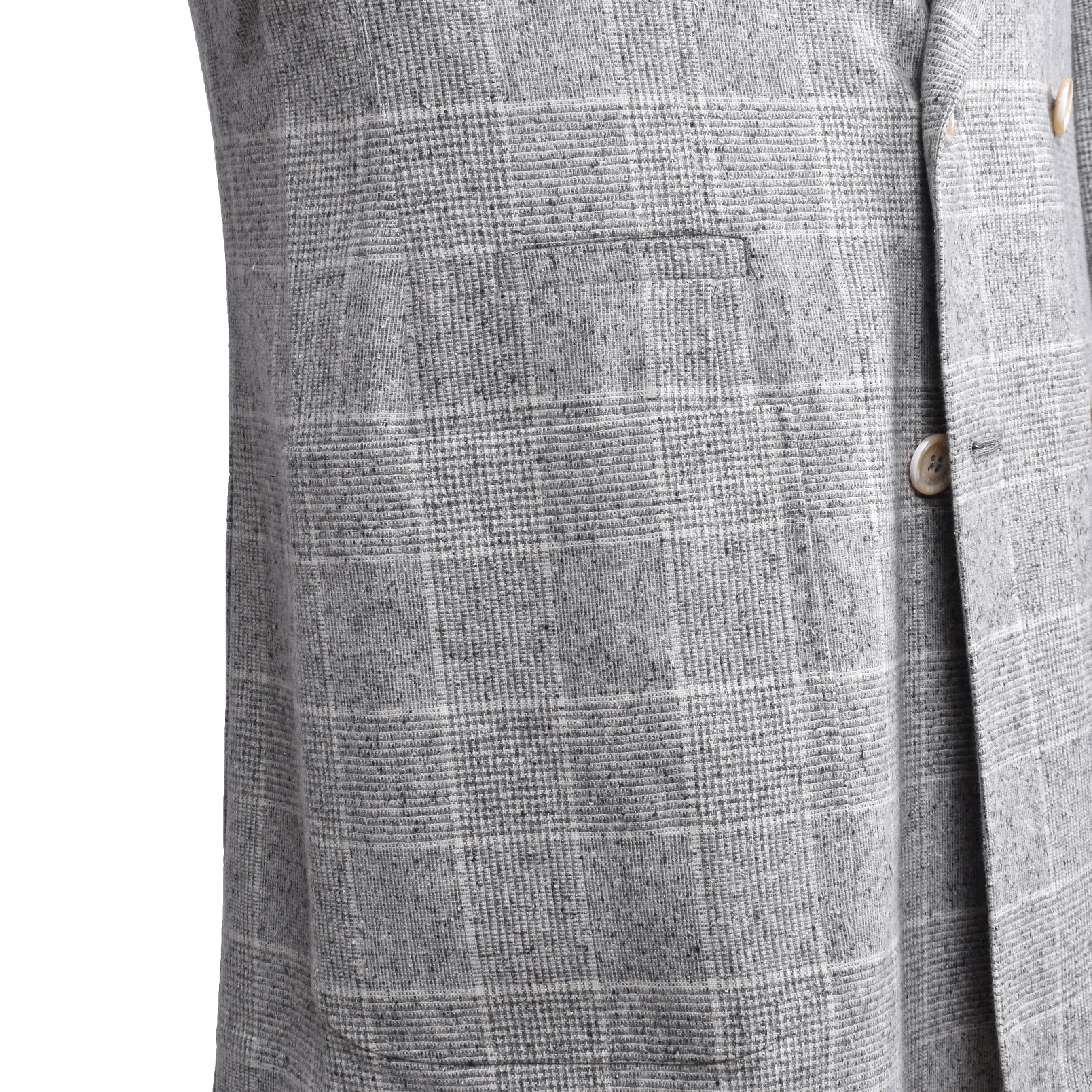 BRUNELLO CUCINELLI MEN'S PEARL GREY WOOL DOUBLE-BREASTED BLAZER - Image 5