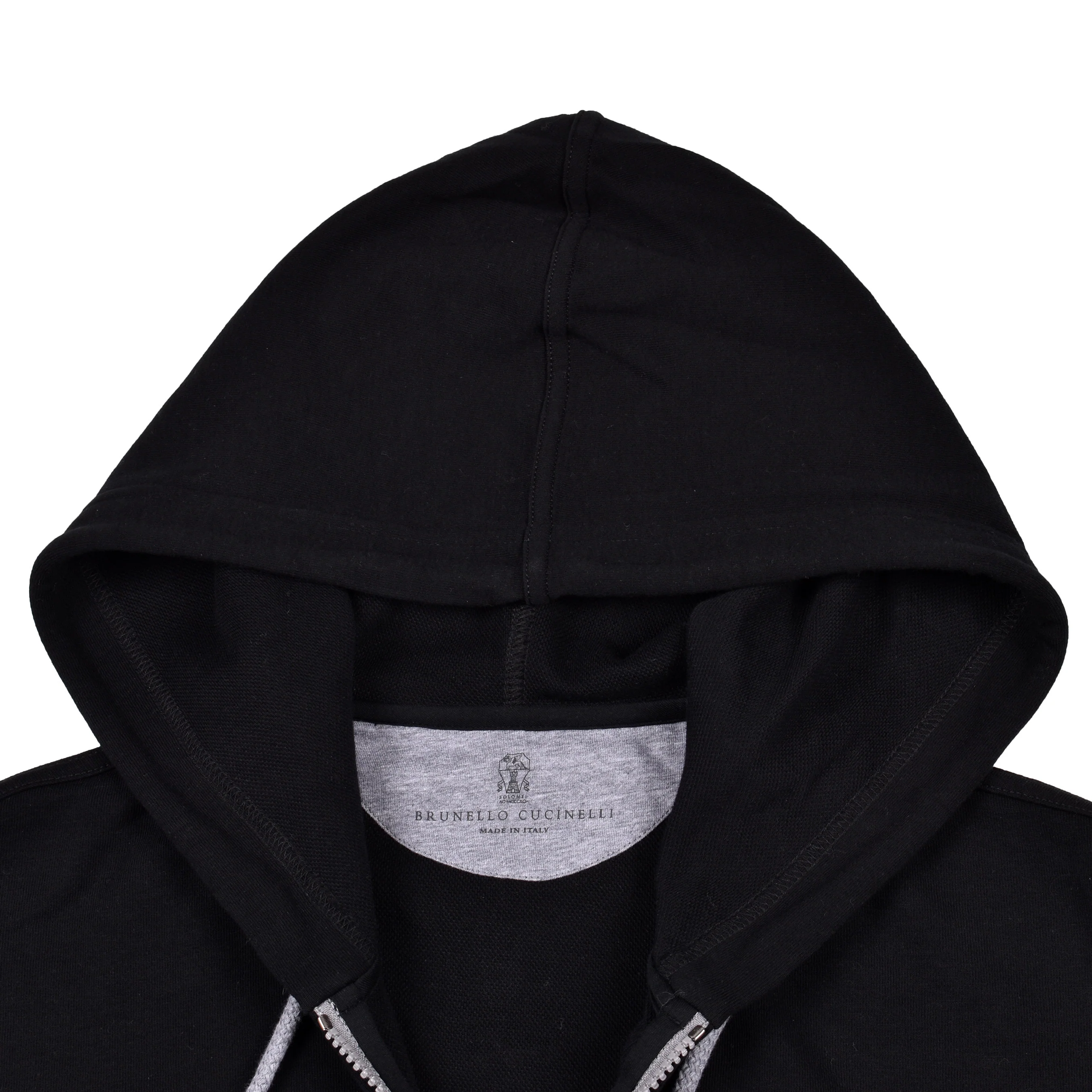 BRUNELLO CUCINELLI MEN'S JET BLACK ATHLETIC ZIP UP HOODIE SWEATSHIRT/SWEATER NEW - Image 4