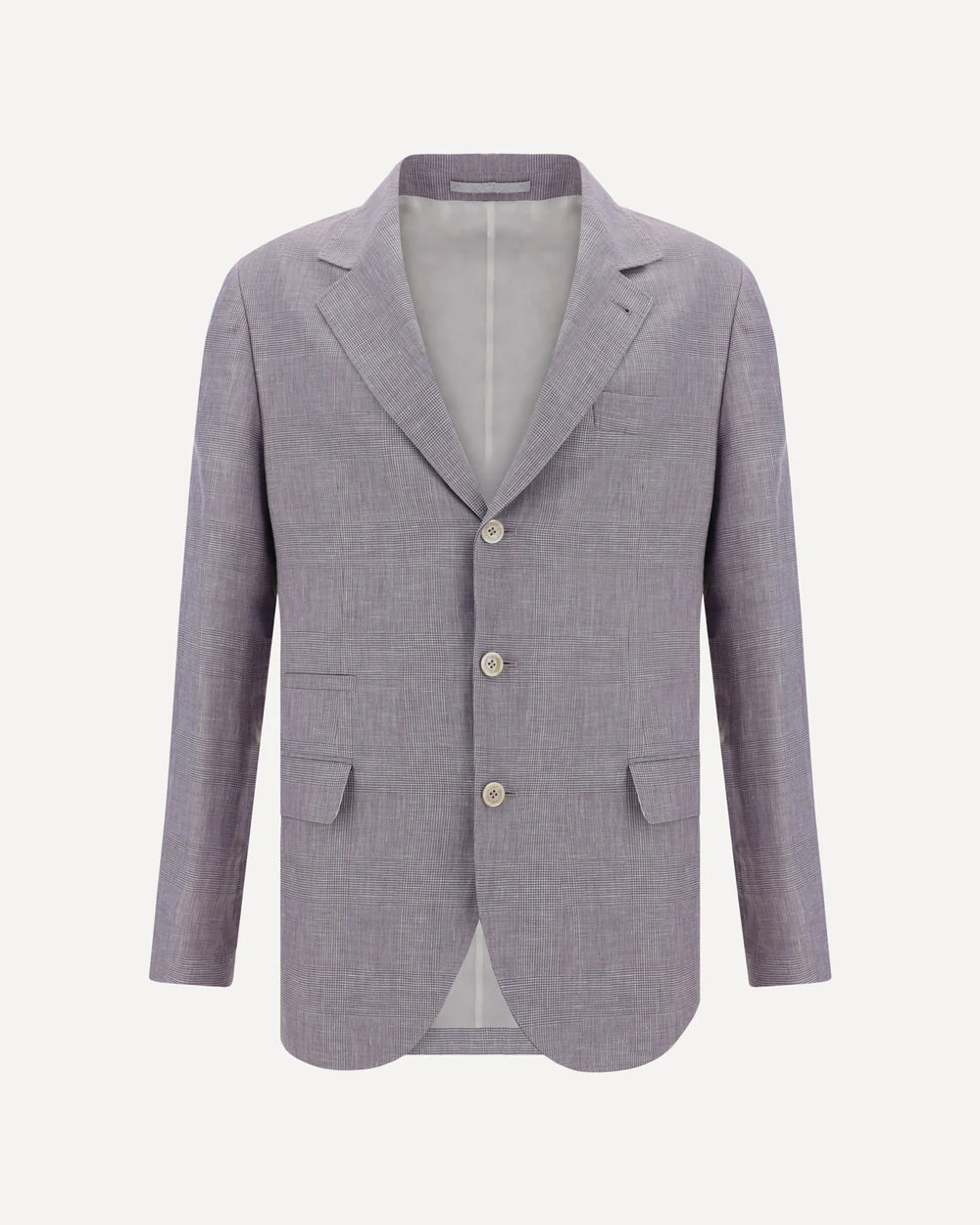 BRUNELLO CUCINELLI MEN'S LAVENDER WOOL LINEN SILK BLAZER