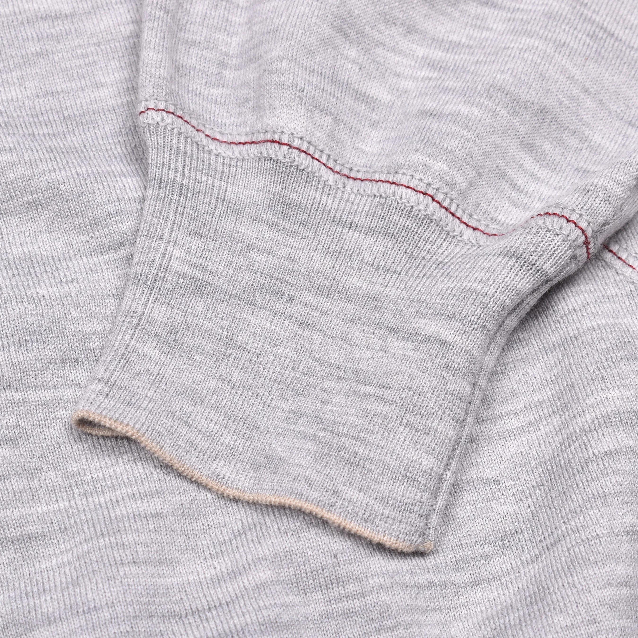 BRUNELLO CUCINELLI MEN'S LIGHT GRAY CASHMERE ZIP UP CARDIGAN HOODIE SWEATER - Image 6