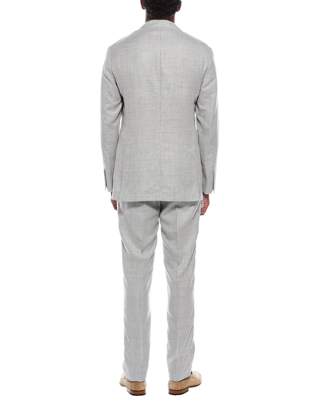 BRUNELLO CUCINELLI MEN'S LIGHT GREY DOUBLE-BREASTED SUIT - Image 2