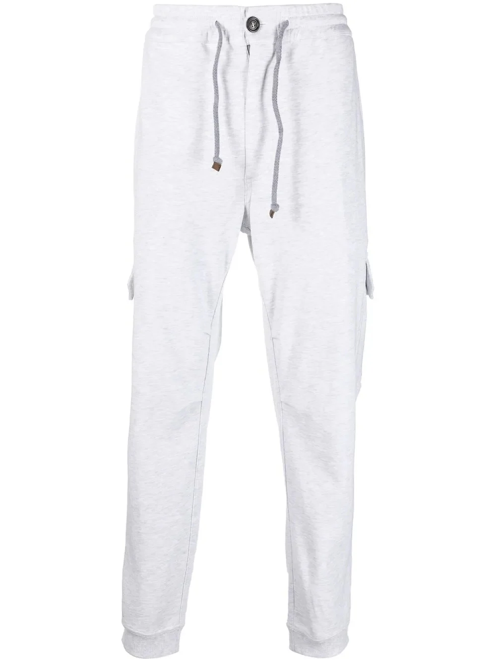 BRUNELLO CUCINELLI MEN'S LIGHT GREY DRAWSTRING CARGO TROUSERS