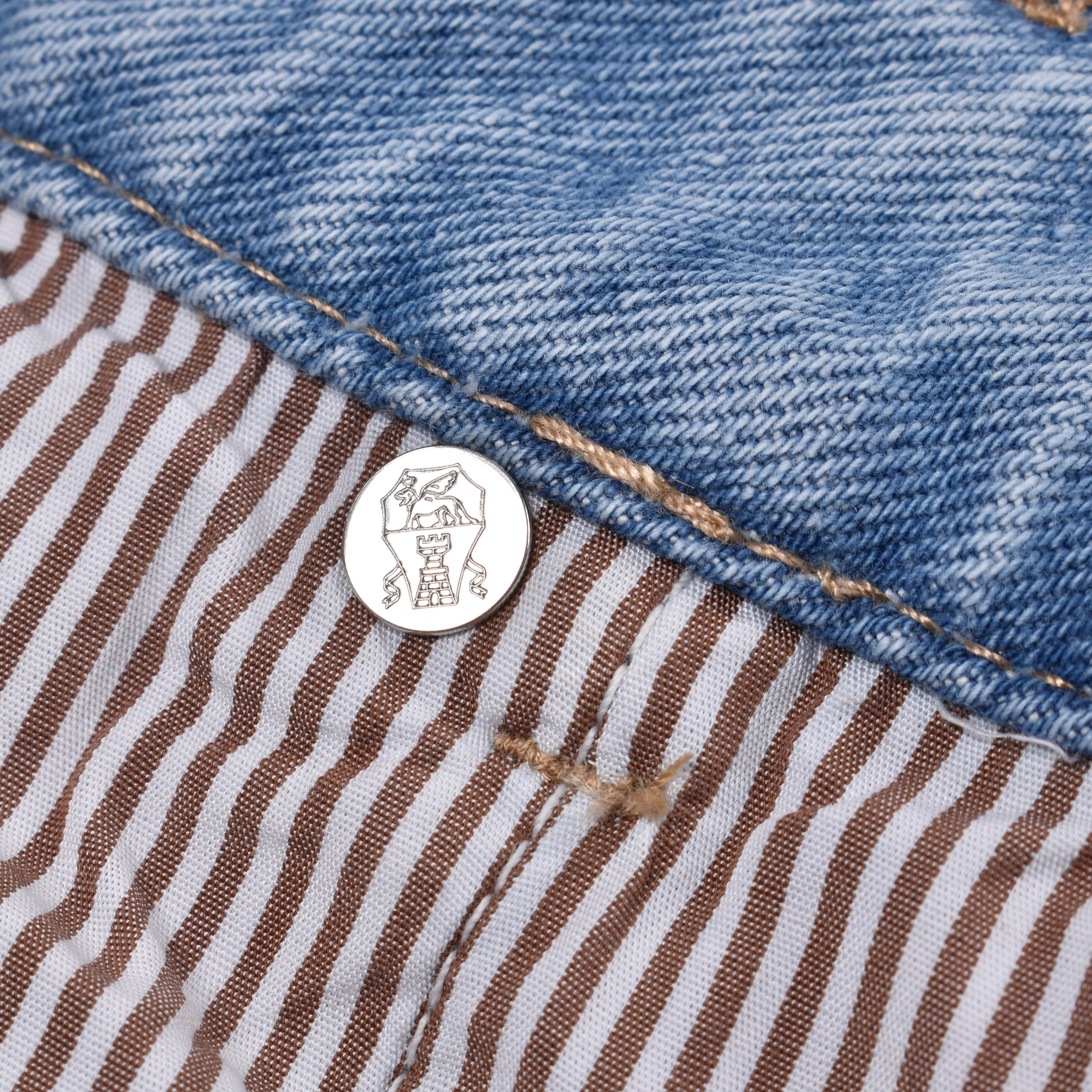 BRUNELLO CUCINELLI MEN'S LIGHT WASH DENIM JEANS - Image 7