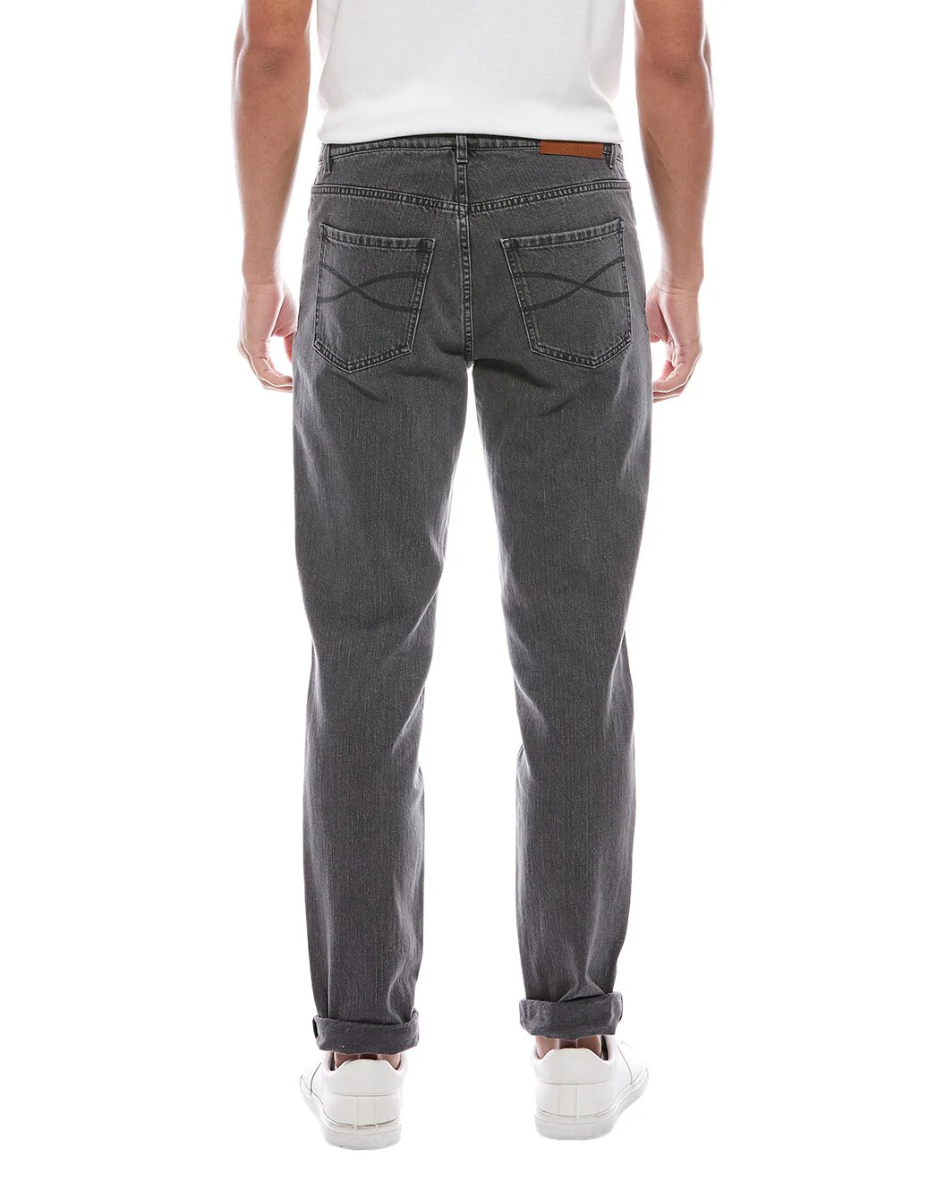 BRUNELLO CUCINELLI MEN'S MEDIUM GRAY DENIM JEANS - Image 2