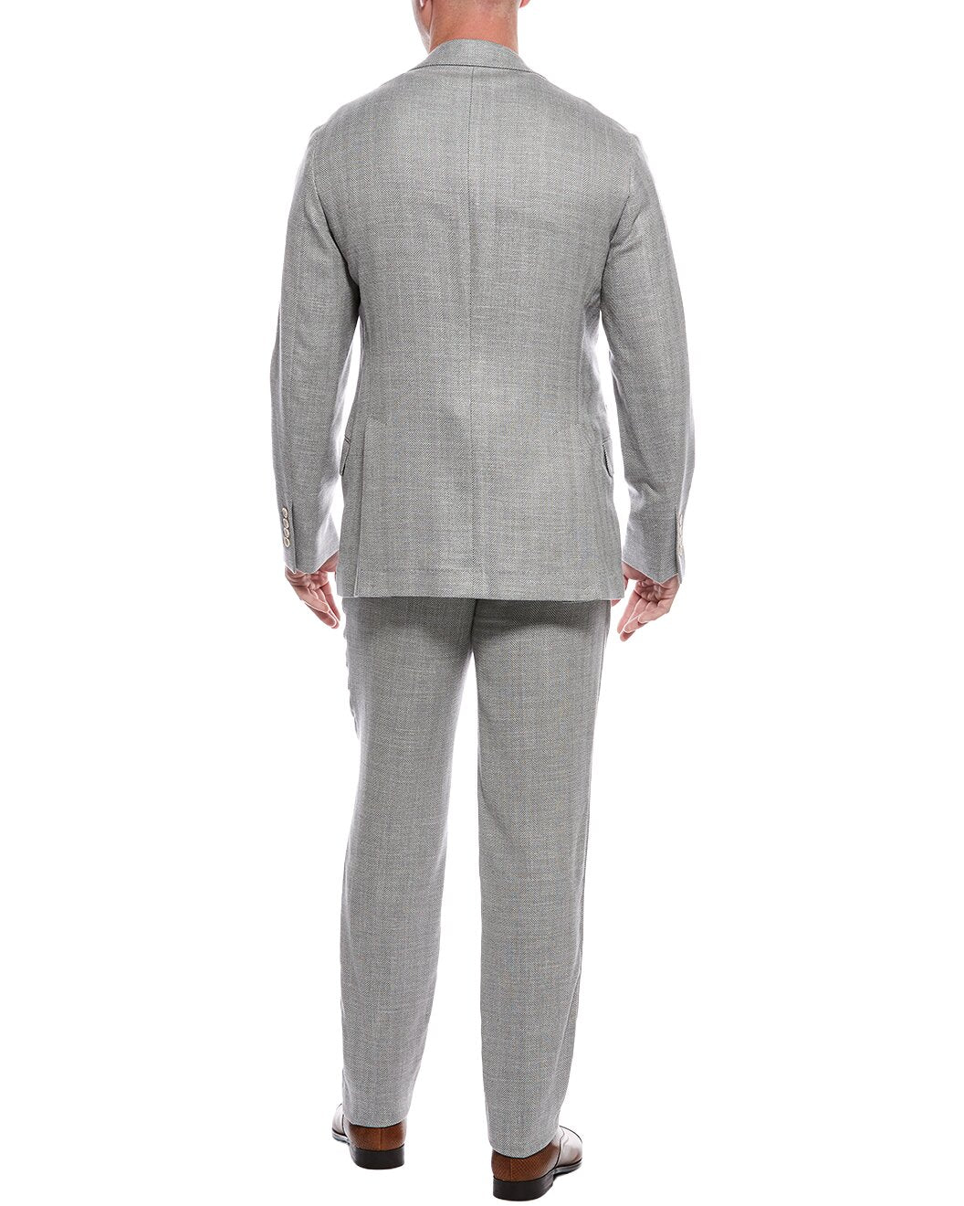 BRUNELLO CUCINELLI MEN'S MEDIUM GREY TAILORED SUIT - Image 2
