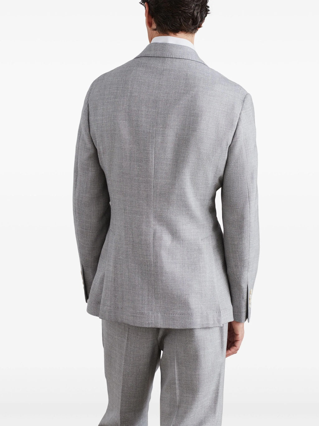 BRUNELLO CUCINELLI MEN'S MEDIUM GREY WOOL BLEND BLAZER - Image 3