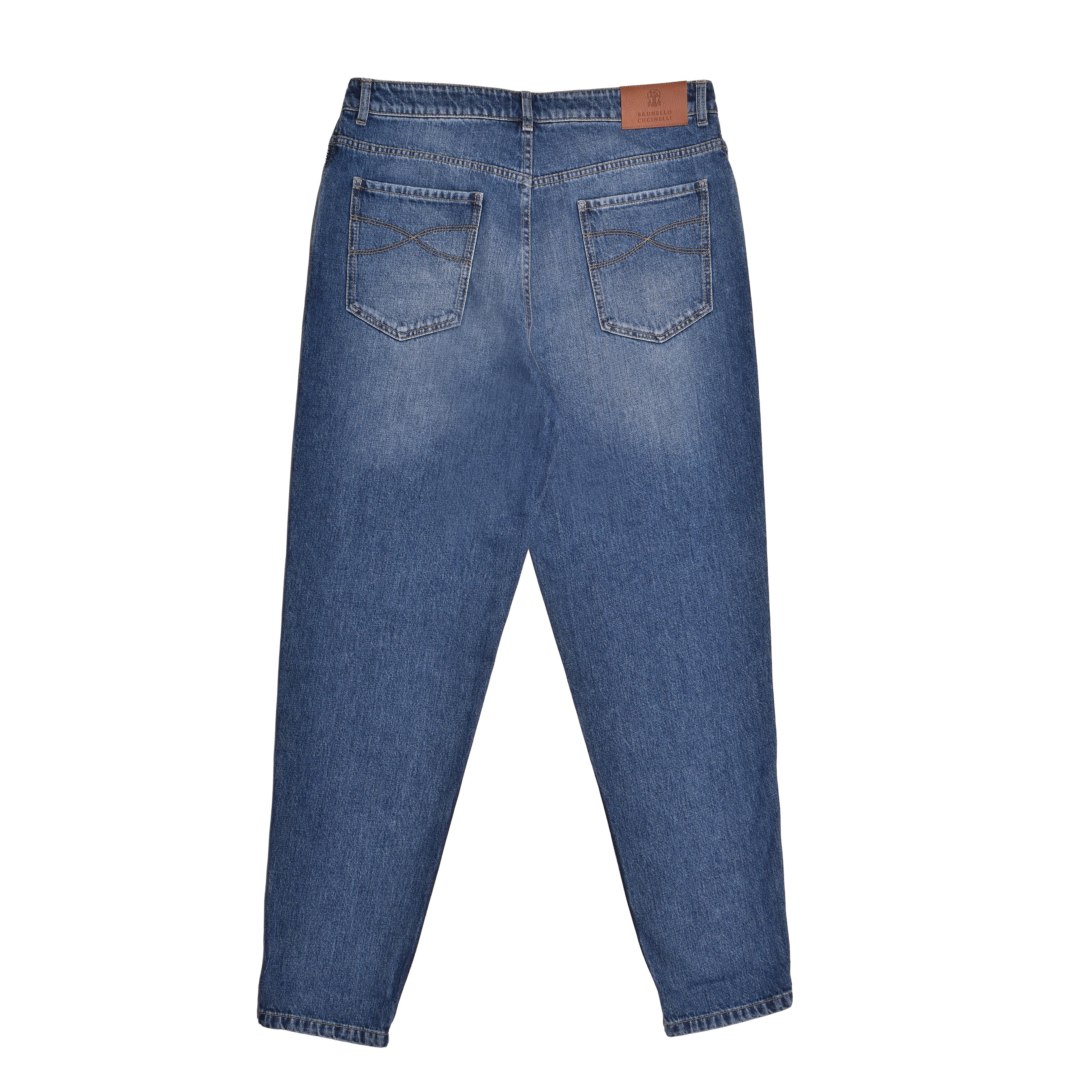 BRUNELLO CUCINELLI MEN'S MEDIUM WASH DENIM JEANS TROUSERS - Image 2