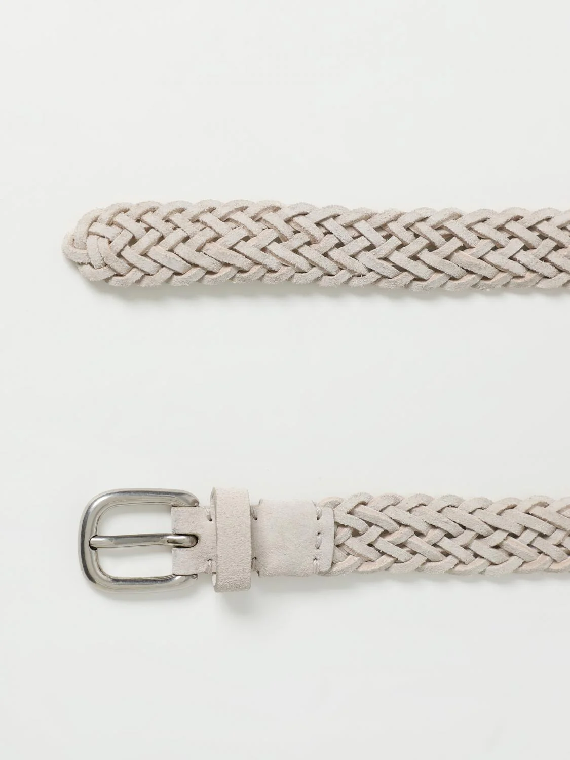 BRUNELLO CUCINELLI MEN'S MILK BRAIDED LEATHER BELT - Image 2