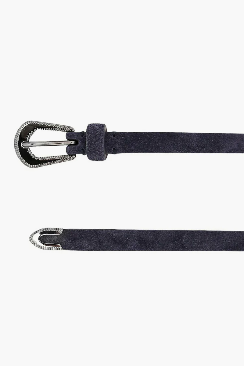 Brunello Cucinelli Men's Navy Blue Leather Belt M0DELC128
