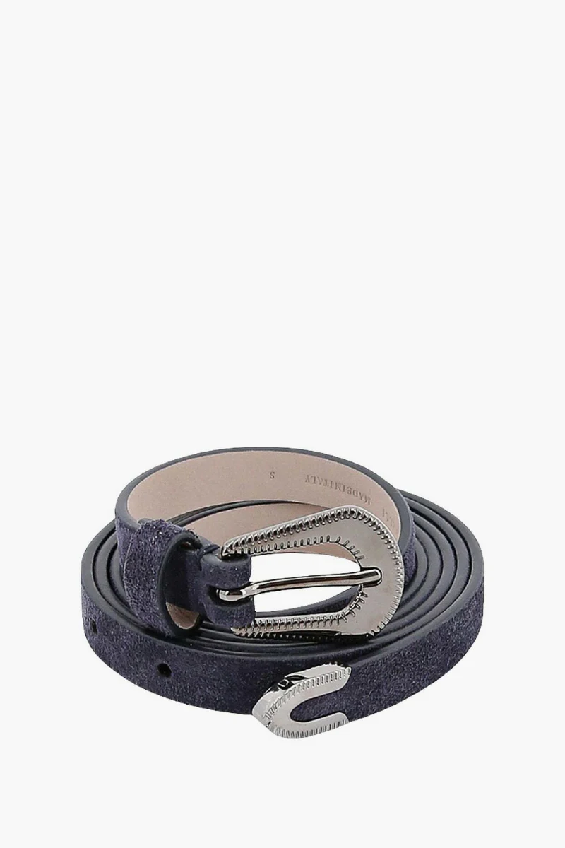 Brunello Cucinelli Men's Navy Blue Leather Belt M0DELC128 - Image 2