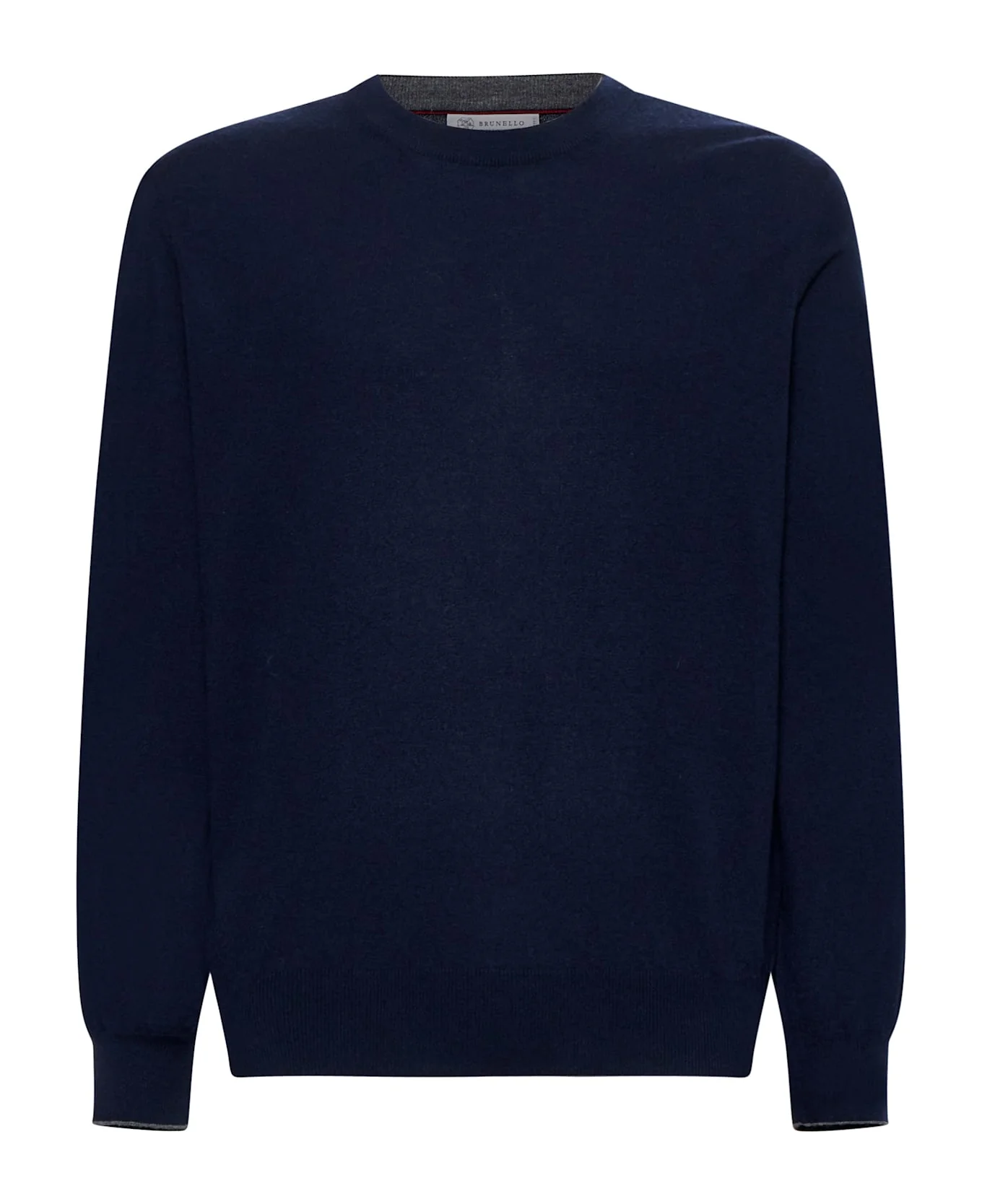 BRUNELLO CUCINELLI MEN'S NAVY CASHMERE CREWNECK SWEATER