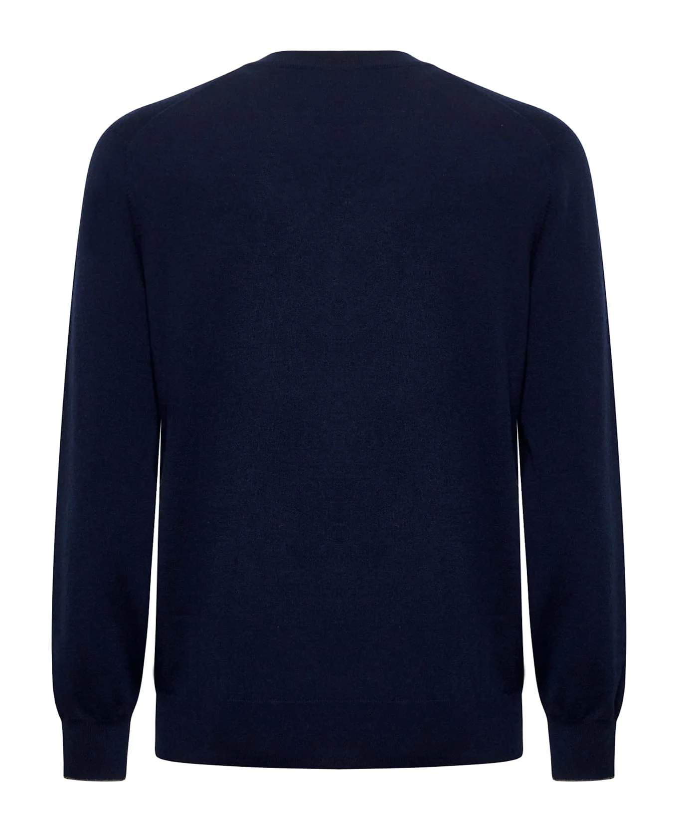 BRUNELLO CUCINELLI MEN'S NAVY CASHMERE CREWNECK SWEATER - Image 2