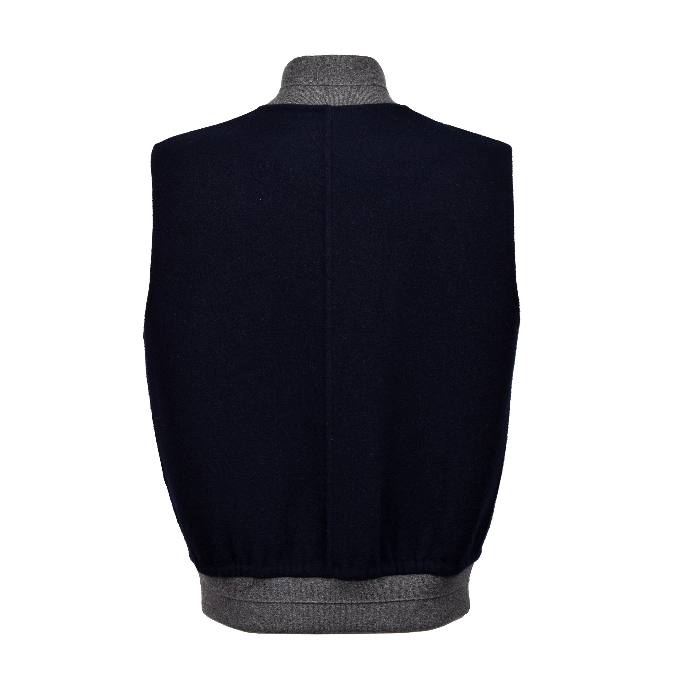 BRUNELLO CUCINELLI MEN'S NAVY GRAY CASHMERE REVERSIBLE VEST - Image 3